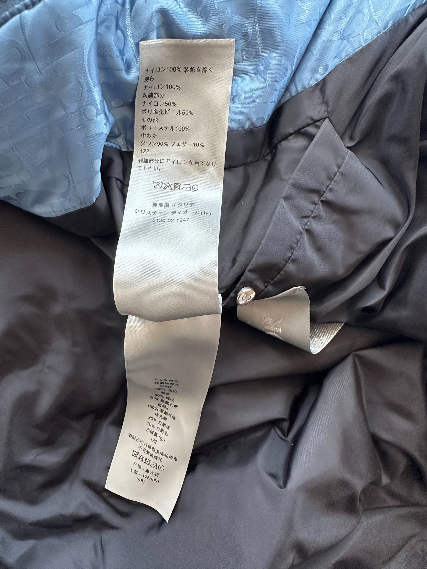 Dior Blue Oblique Puffer Jacket