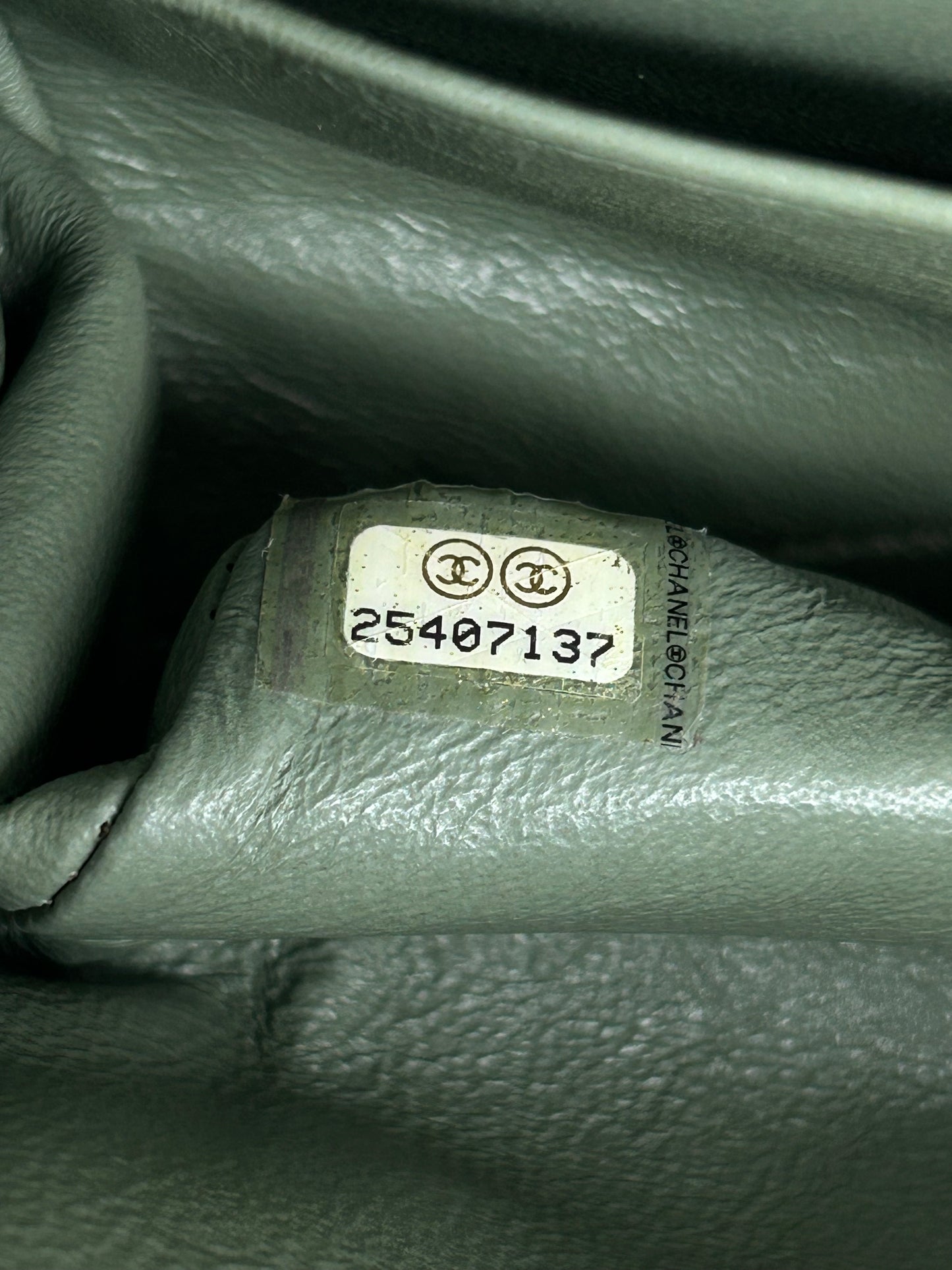 Chanel Green Quilted Caviar Medium Flap Bag