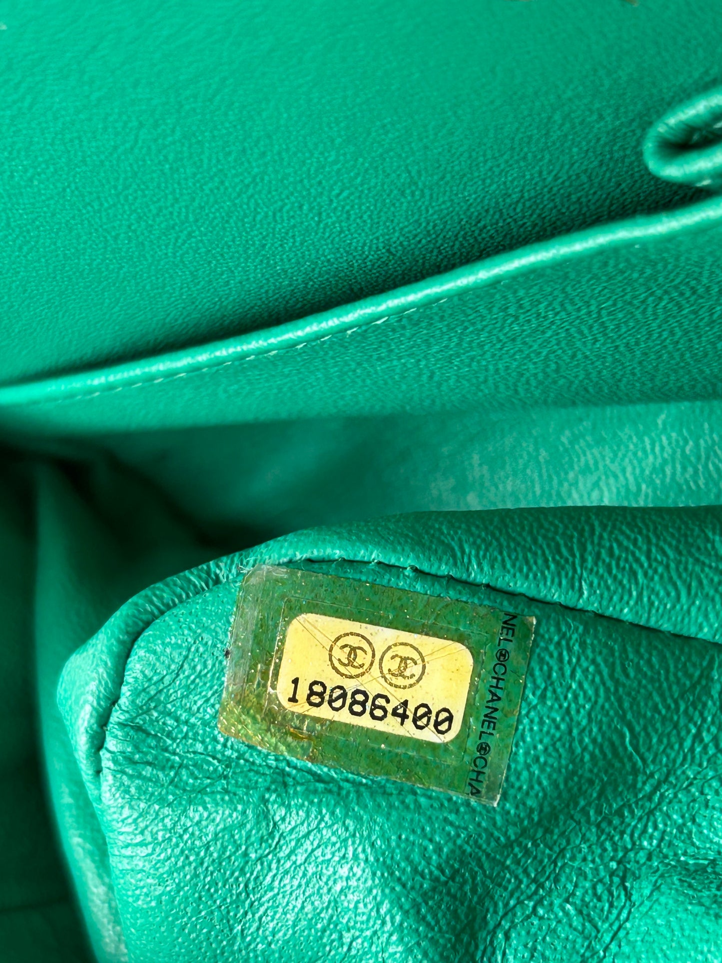 Chanel Green Quilted Lambskin Medium Flap Bag