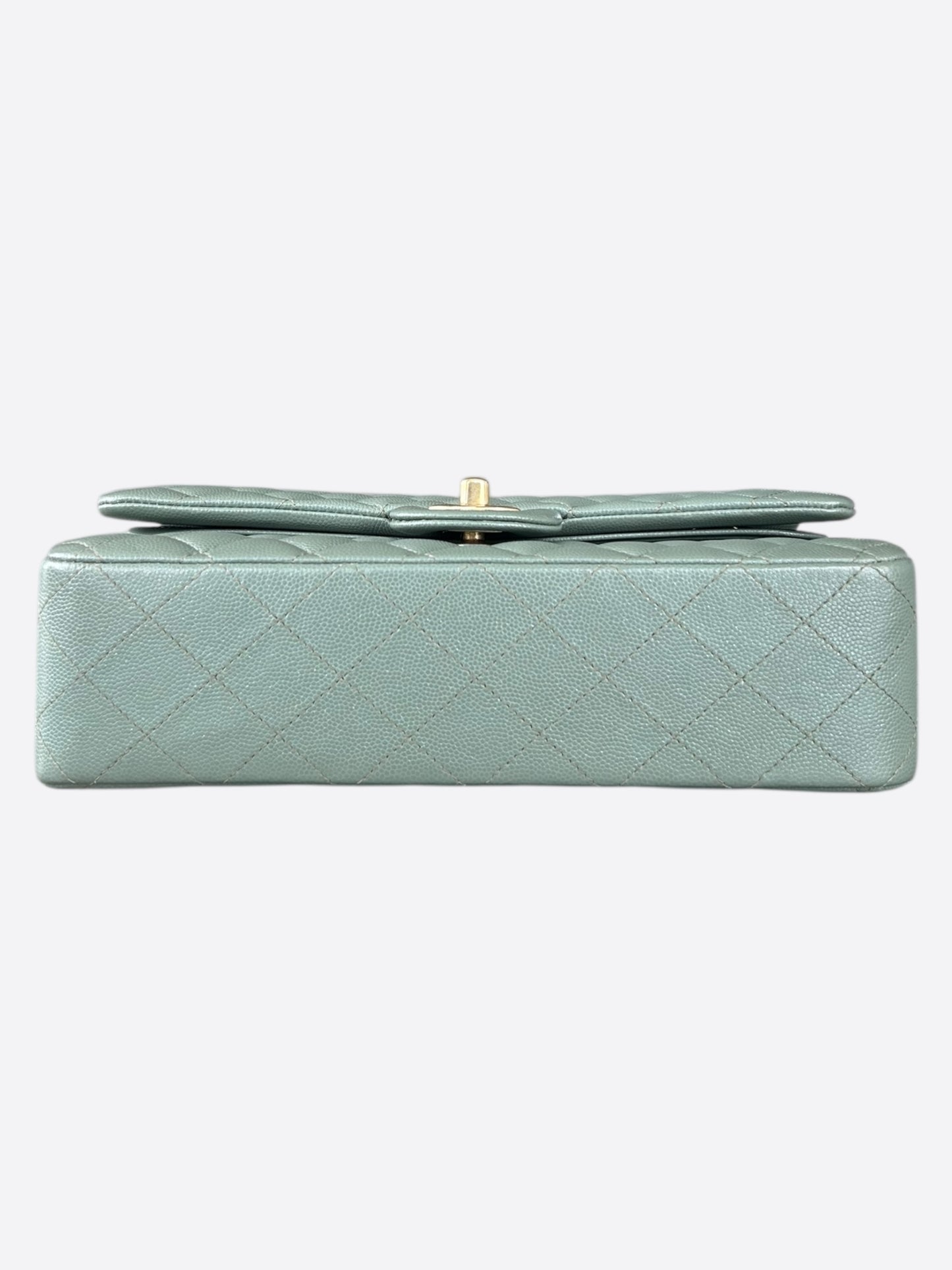 Chanel Green Quilted Caviar Medium Flap Bag