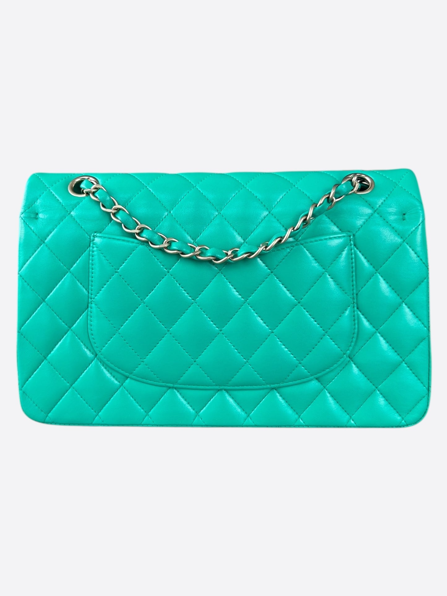 Chanel Green Quilted Lambskin Medium Flap Bag
