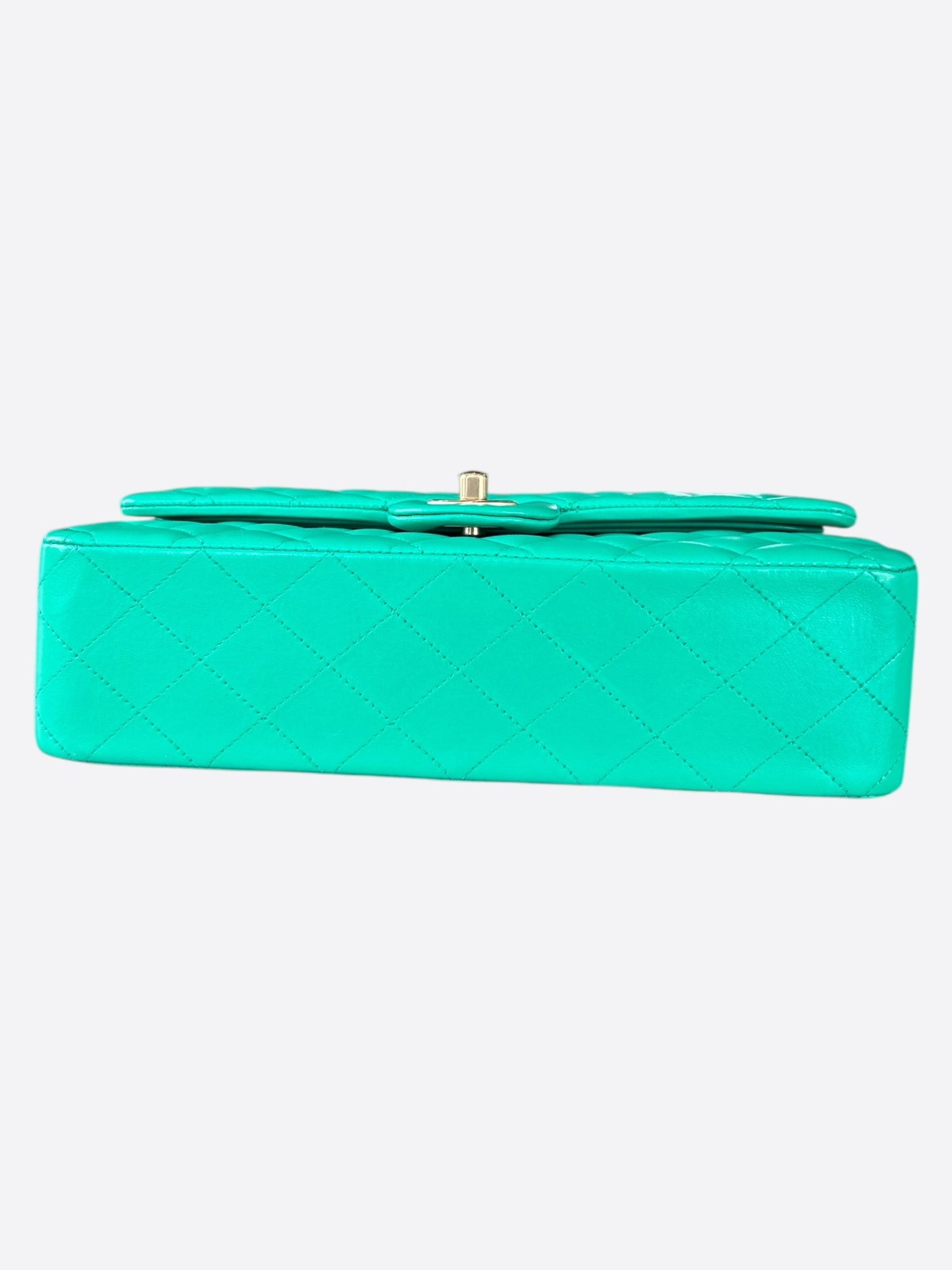 Chanel Green Quilted Lambskin Medium Flap Bag