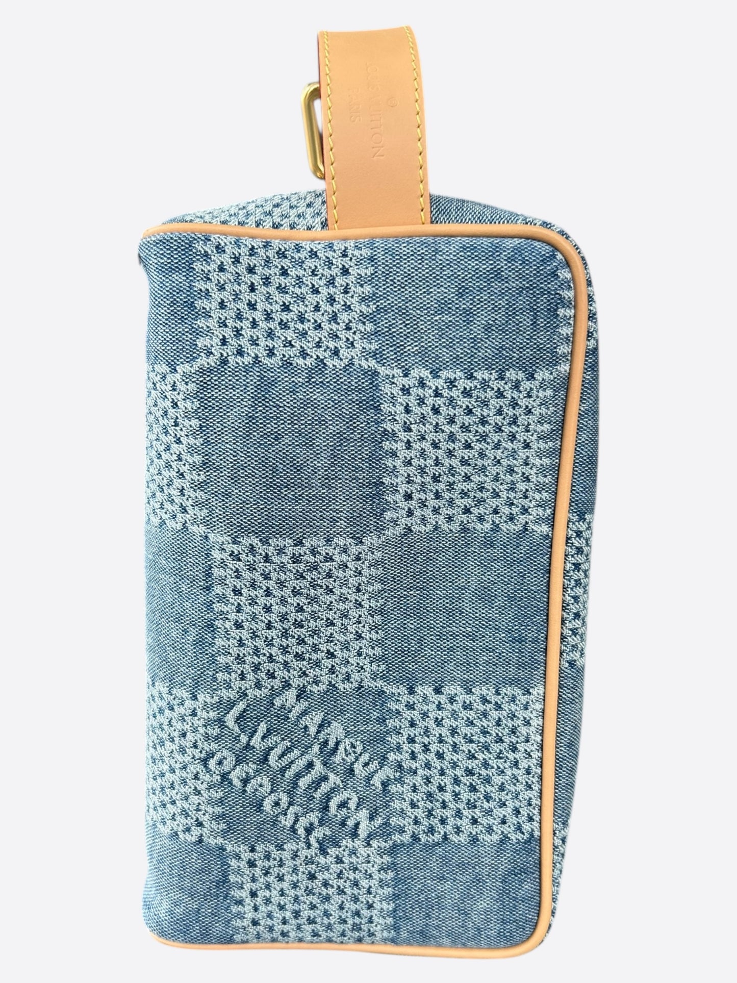 Louis Vuitton Blue Denim Damier Dopp Kit