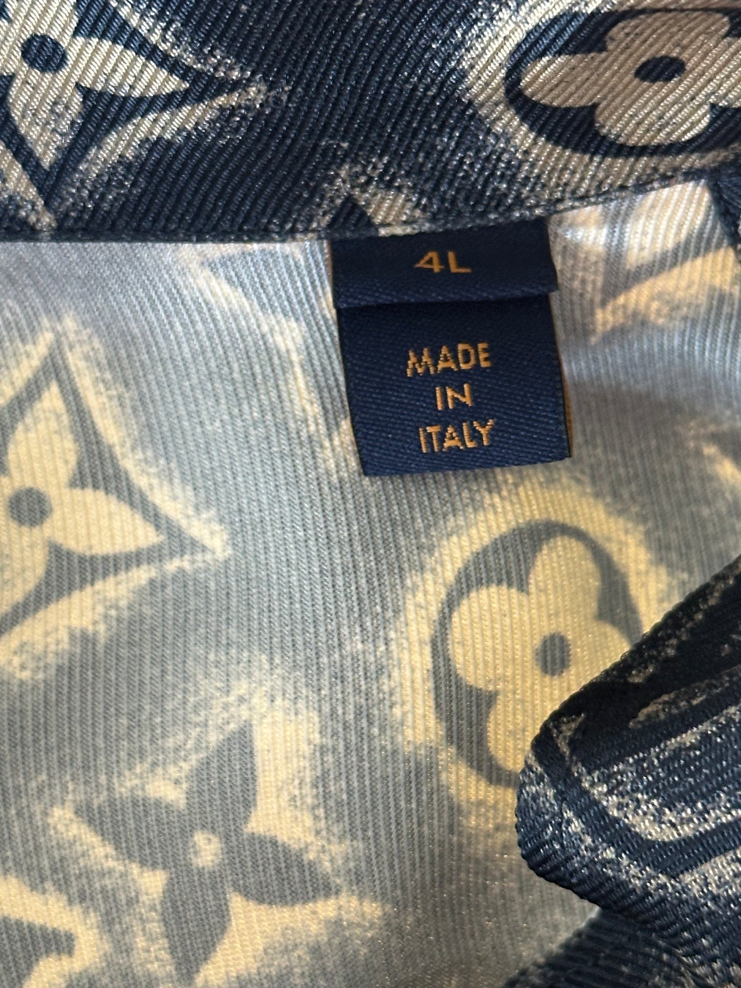 Louis Vuitton Navy & Beige Monogram Button Up Shirt