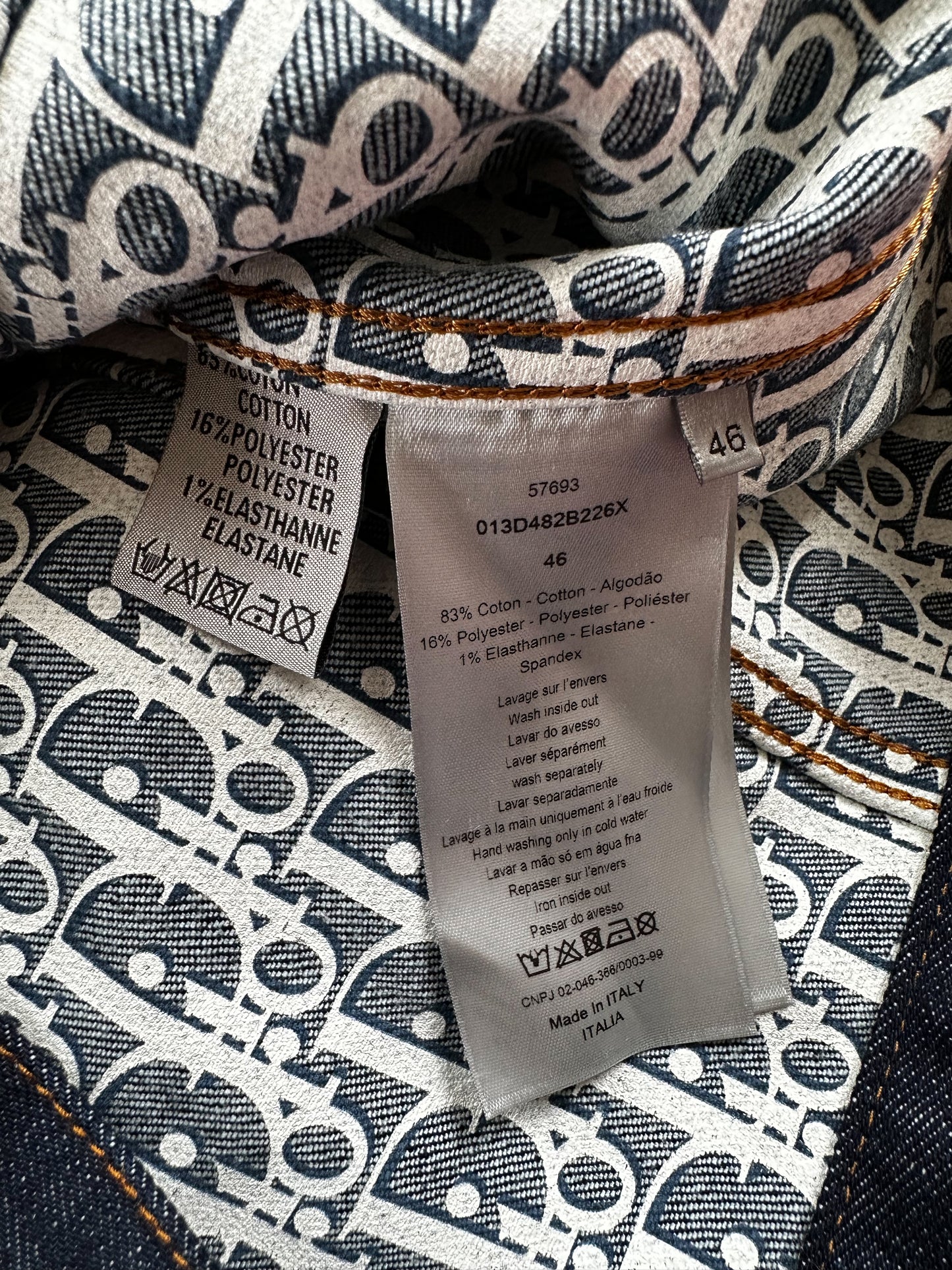 Dior Navy Blue Oblique Raw Denim Jacket