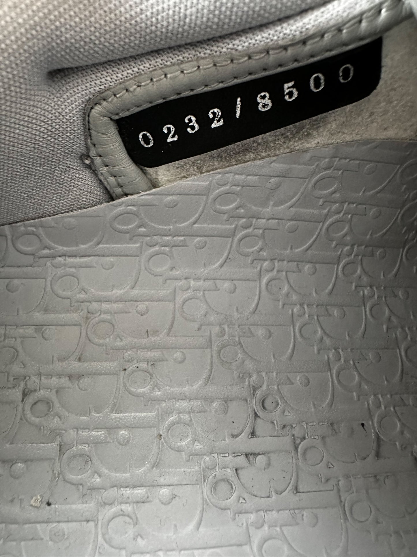Dior Air Jordan Grey & White Oblique Low Top Sneakers