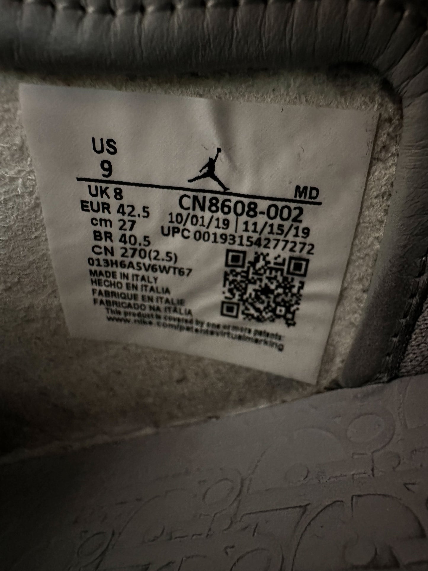 Dior Air Jordan Grey & White Oblique Low Top Sneakers