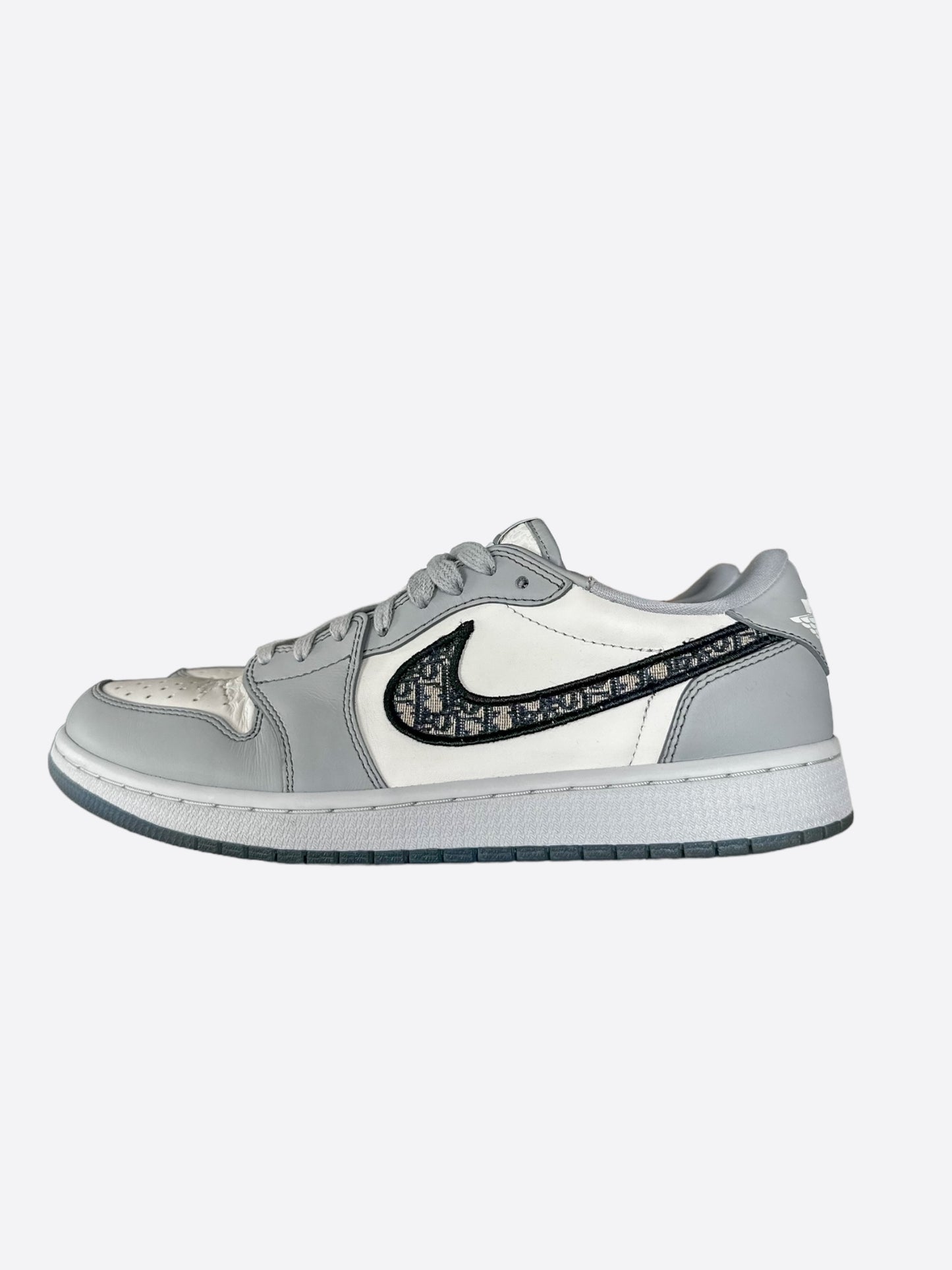 Dior Air Jordan Grey & White Oblique Low Top Sneakers