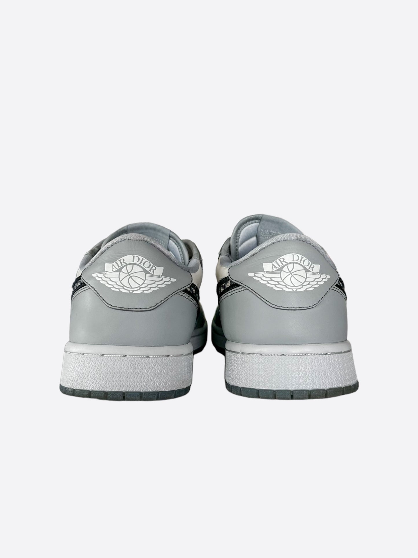 Dior Air Jordan Grey & White Oblique Low Top Sneakers