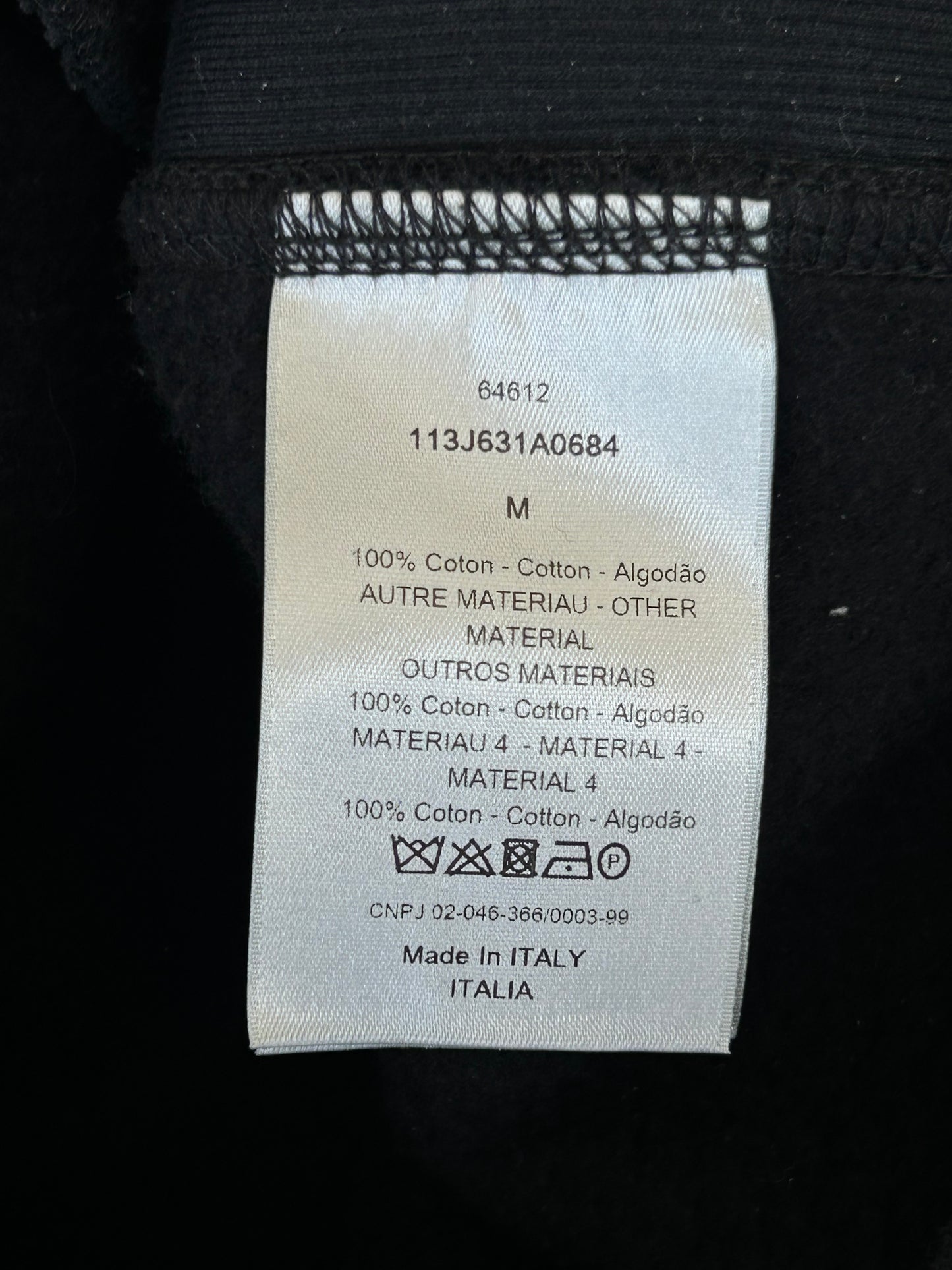 Dior Black Oblique Towel Hoodie