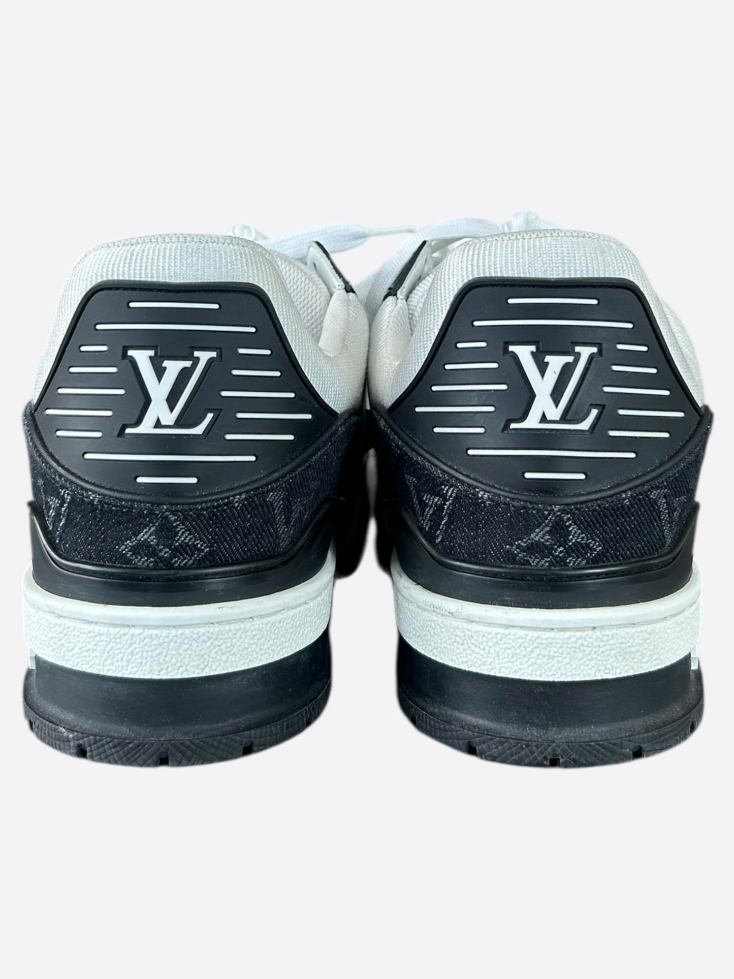 Louis Vuitton Black & White Denim Monogram Trainers