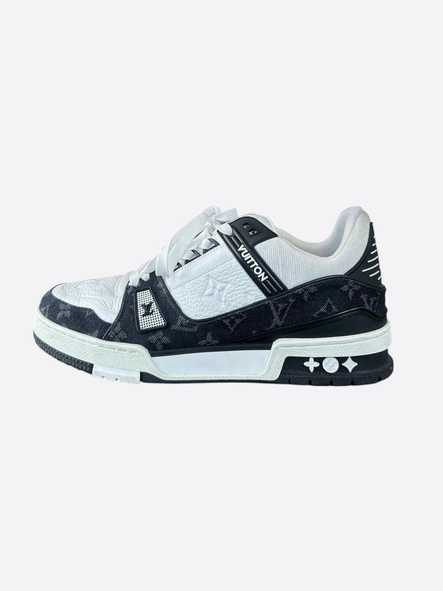 Louis Vuitton Black & White Denim Monogram Trainers