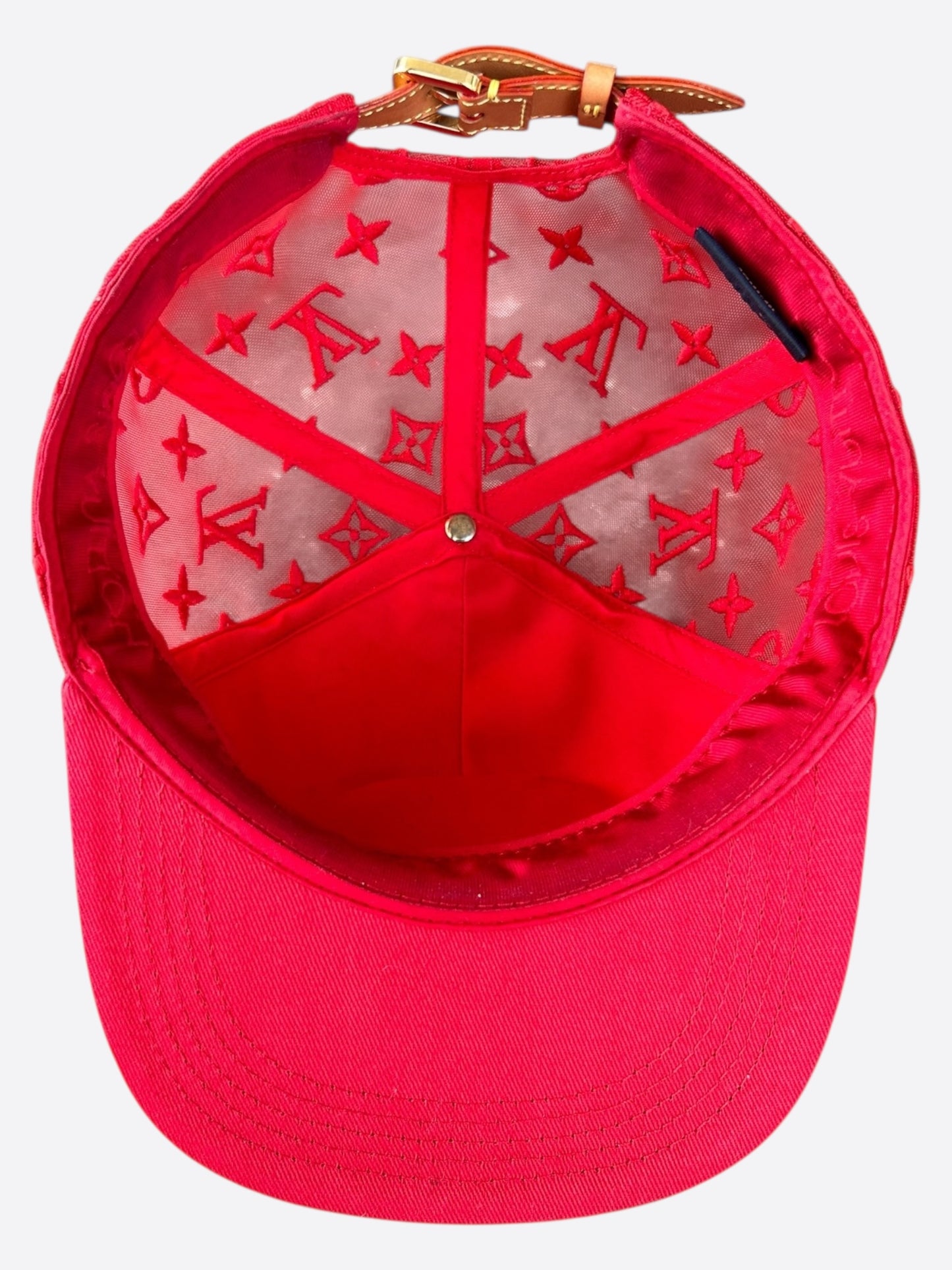 Louis Vuitton Soho Exclusive Red Everyday Logo Monogram Hat