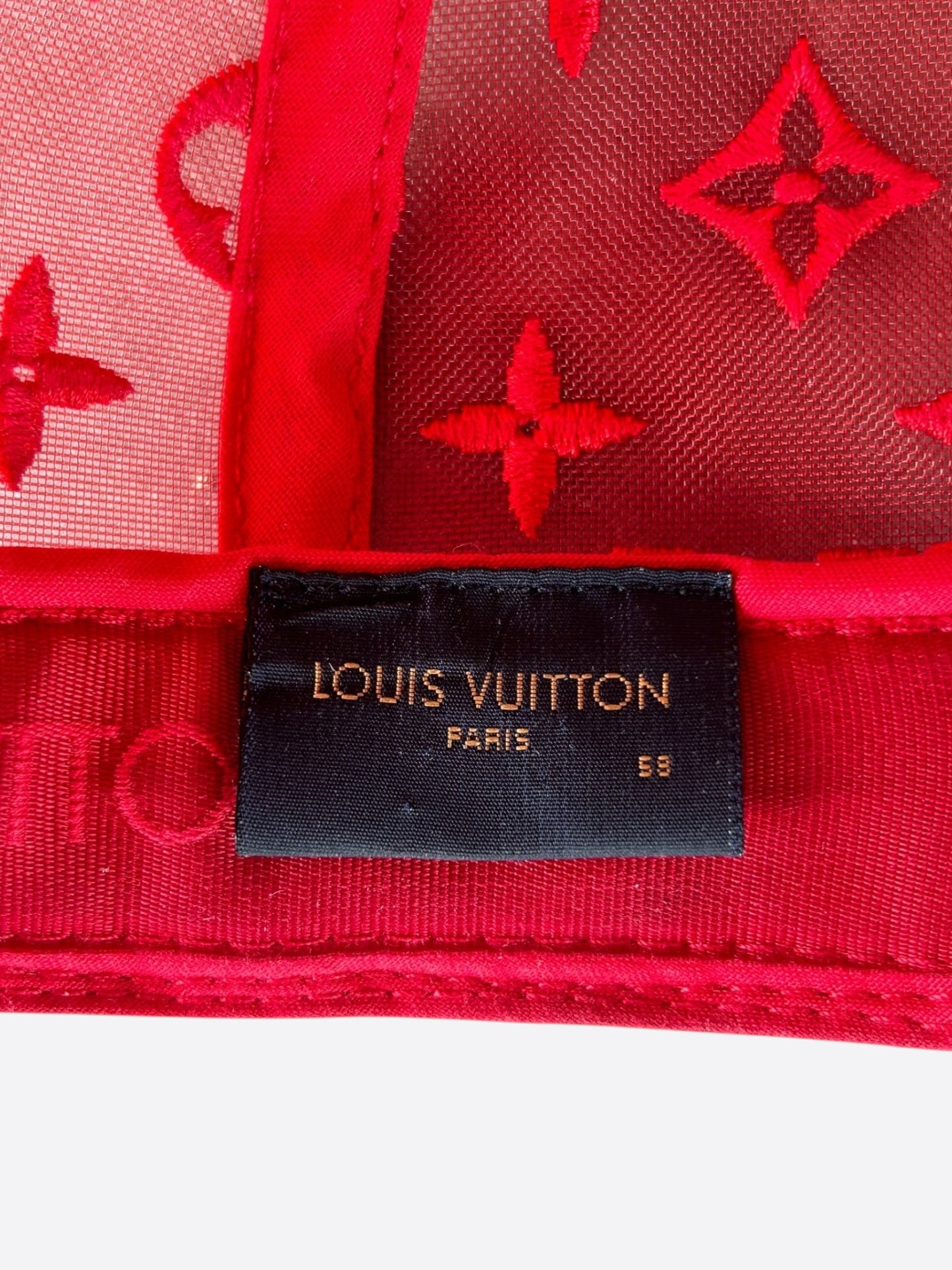 Louis Vuitton Soho Exclusive Red Everyday Logo Monogram Hat