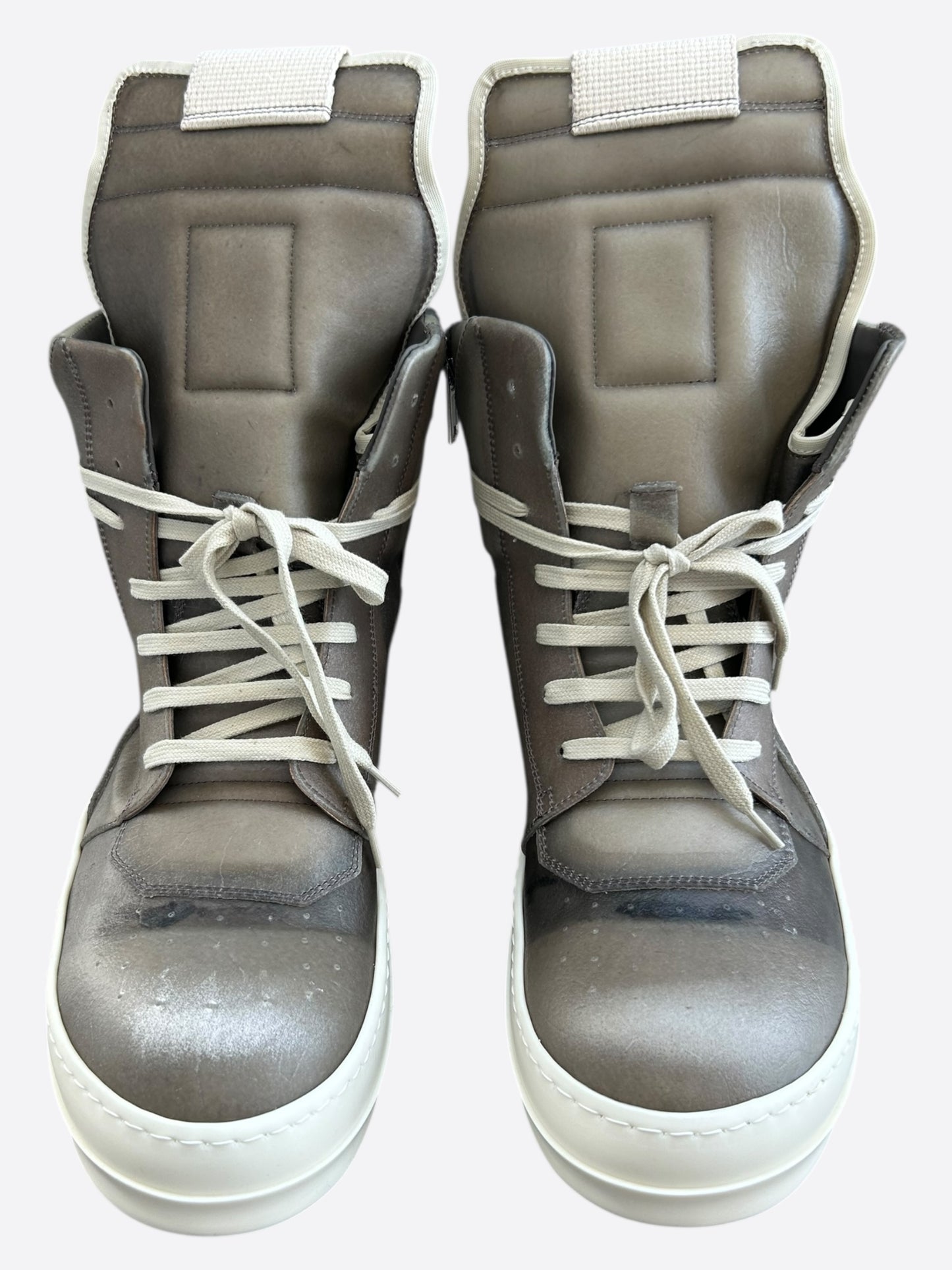 Rick Owens Dust Brown & White Geobaskets