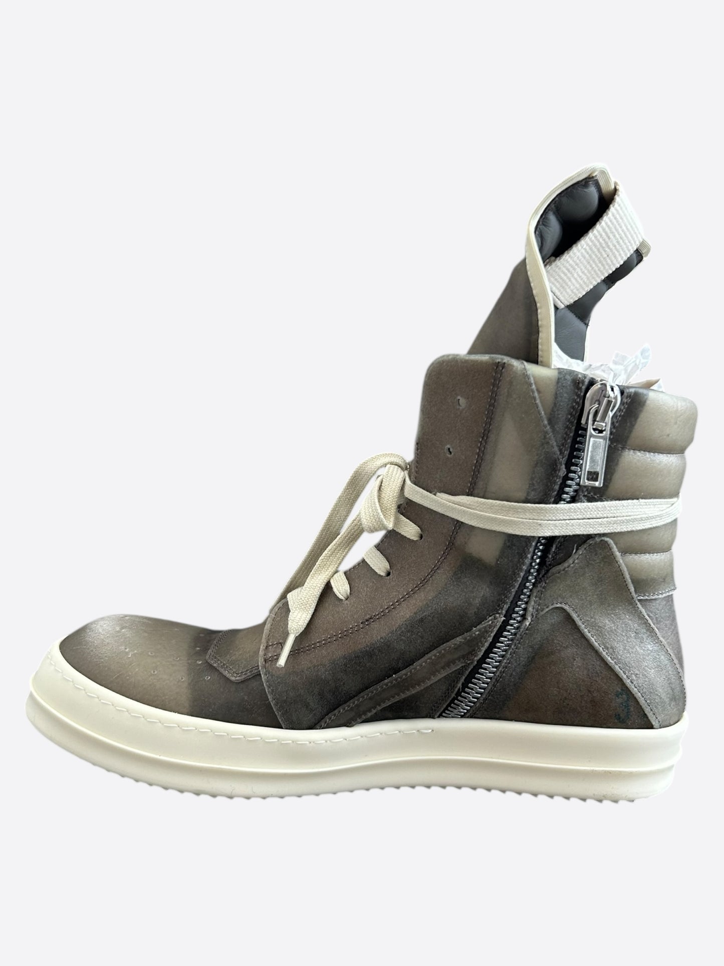Rick Owens Dust Brown & White Geobaskets