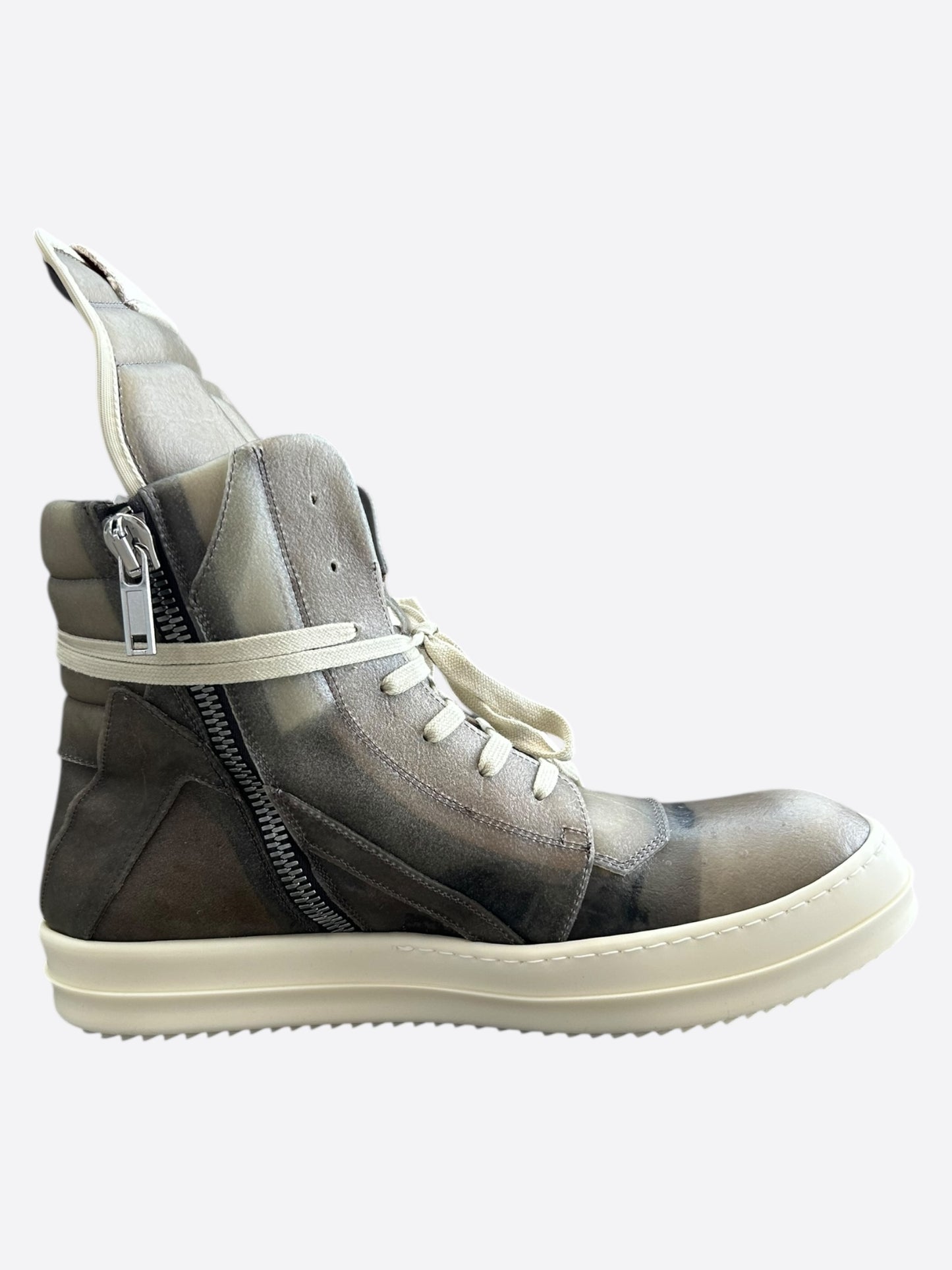 Rick Owens Dust Brown & White Geobaskets