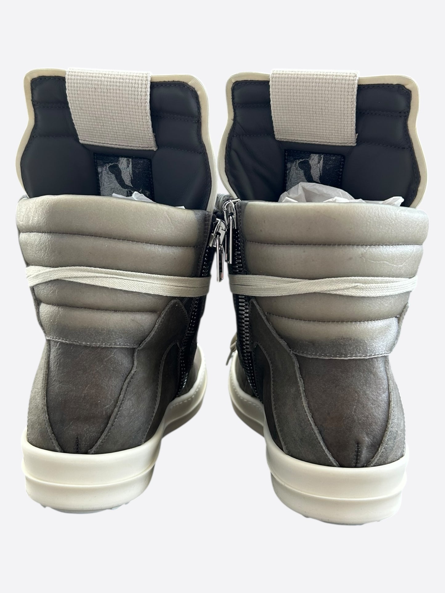Rick Owens Dust Brown & White Geobaskets