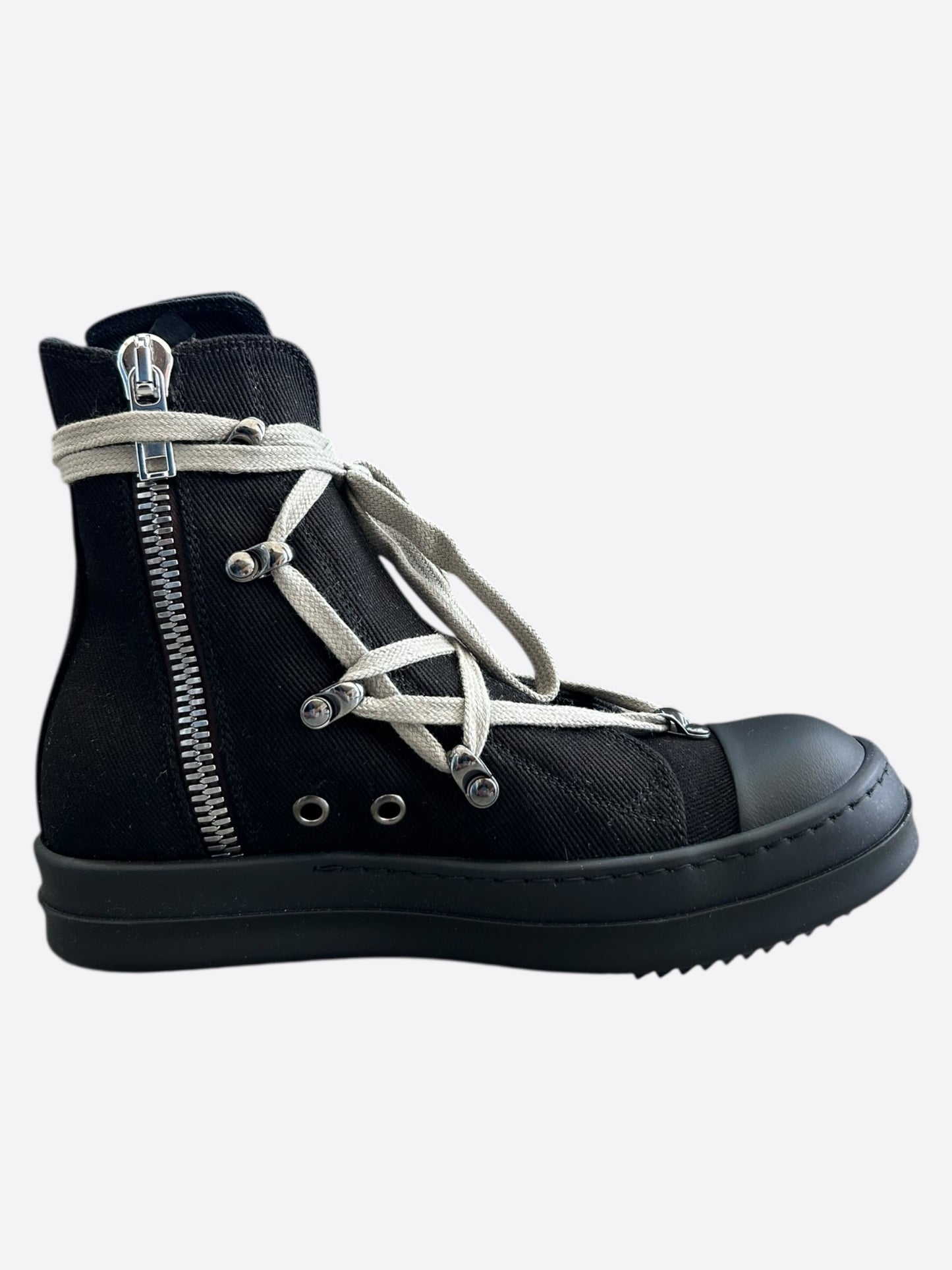 Rick Owens Black Hexagram Women's High Top Sneakers