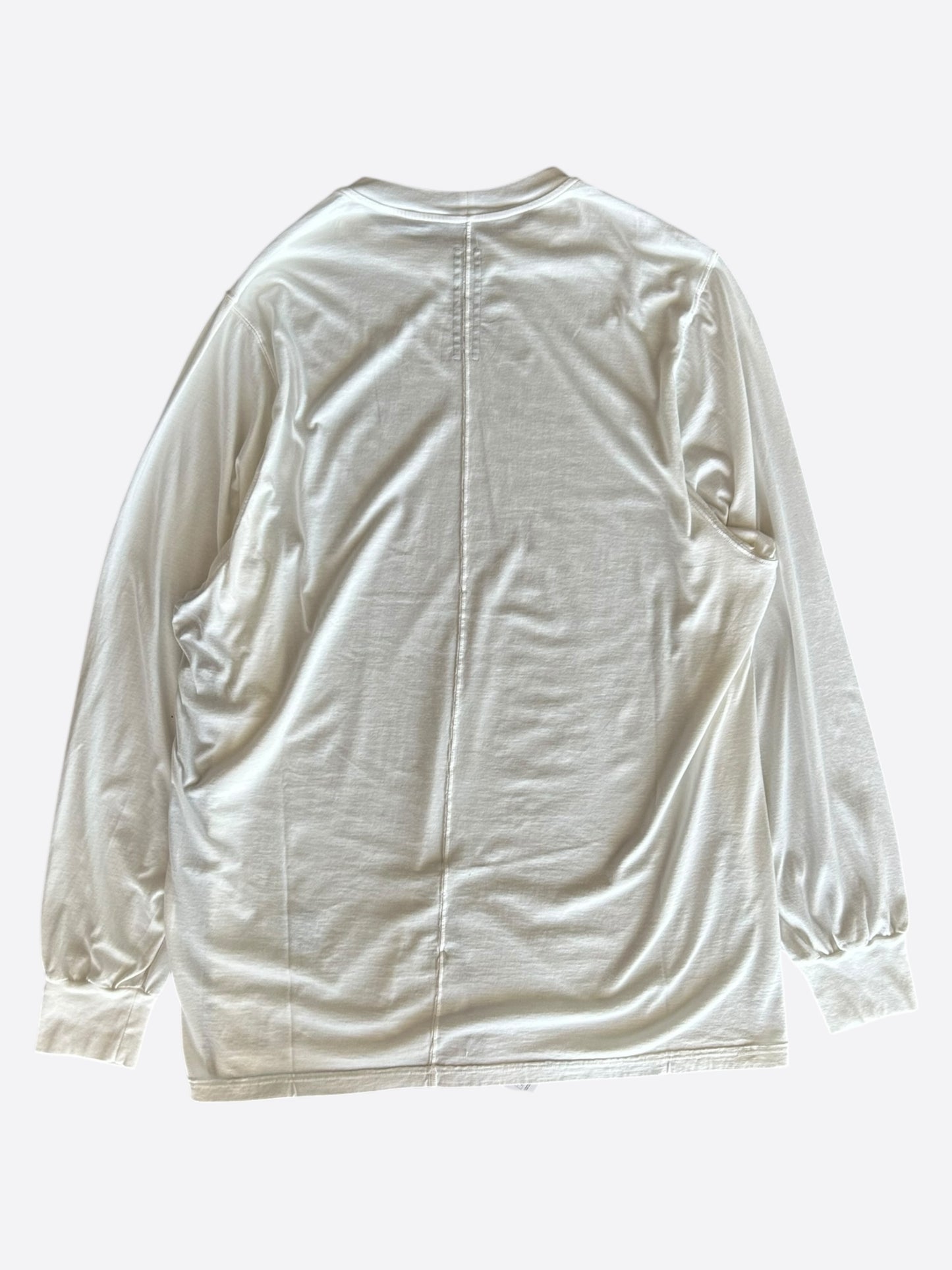 Rick Owens White & Black Hollywood Longsleeve T-Shirt