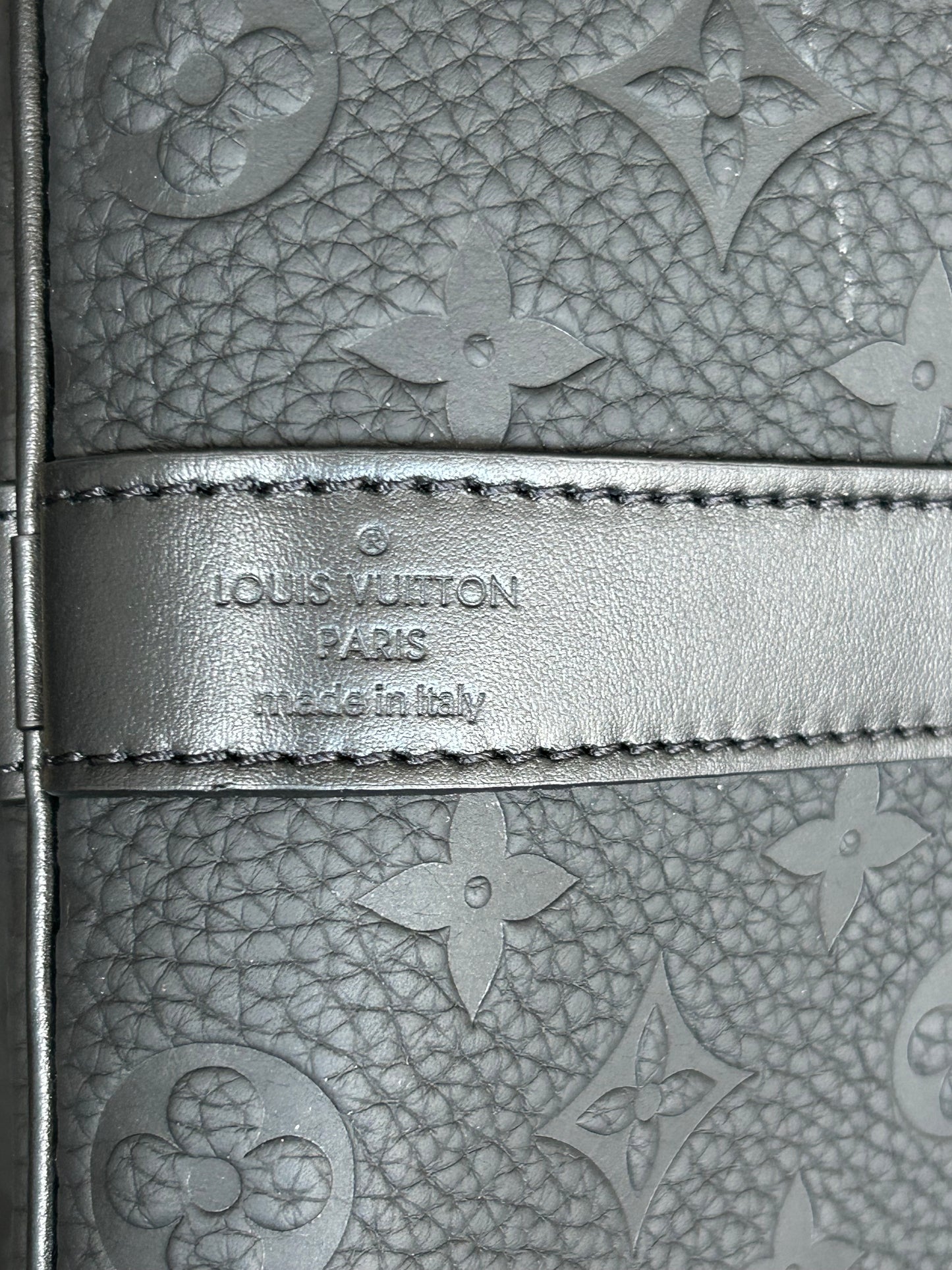 Louis Vuitton Black Taurillon Monogram Keepall 50