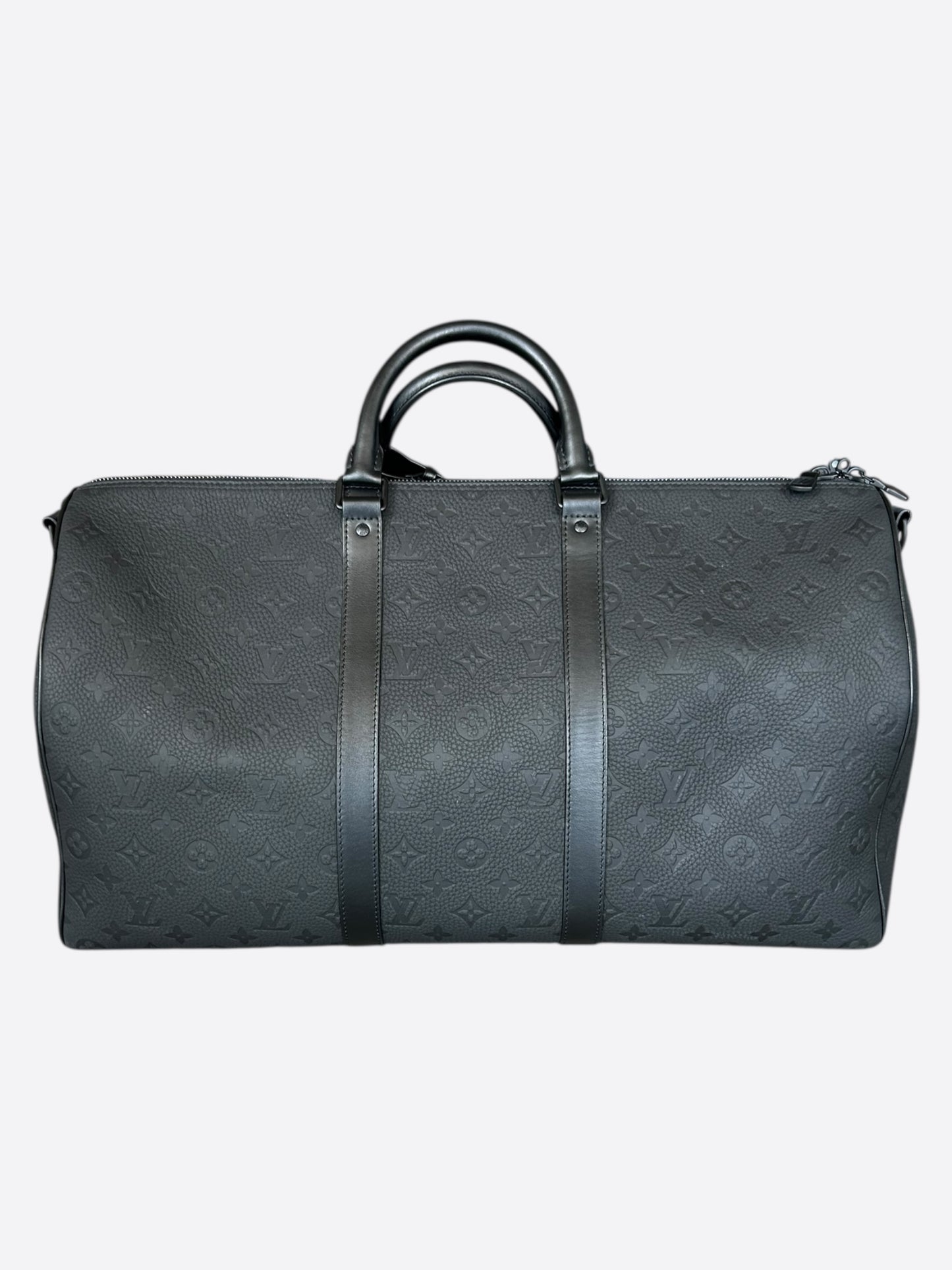 Louis Vuitton Black Taurillon Monogram Keepall 50