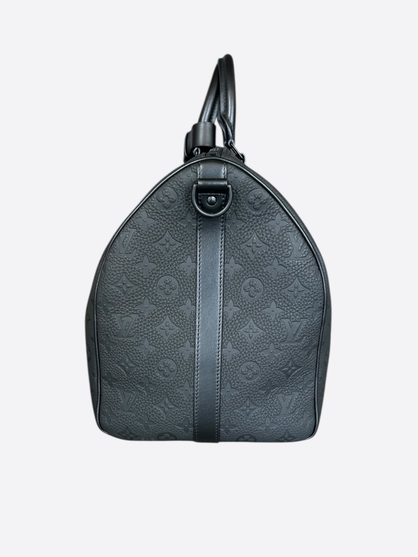 Louis Vuitton Black Taurillon Monogram Keepall 50