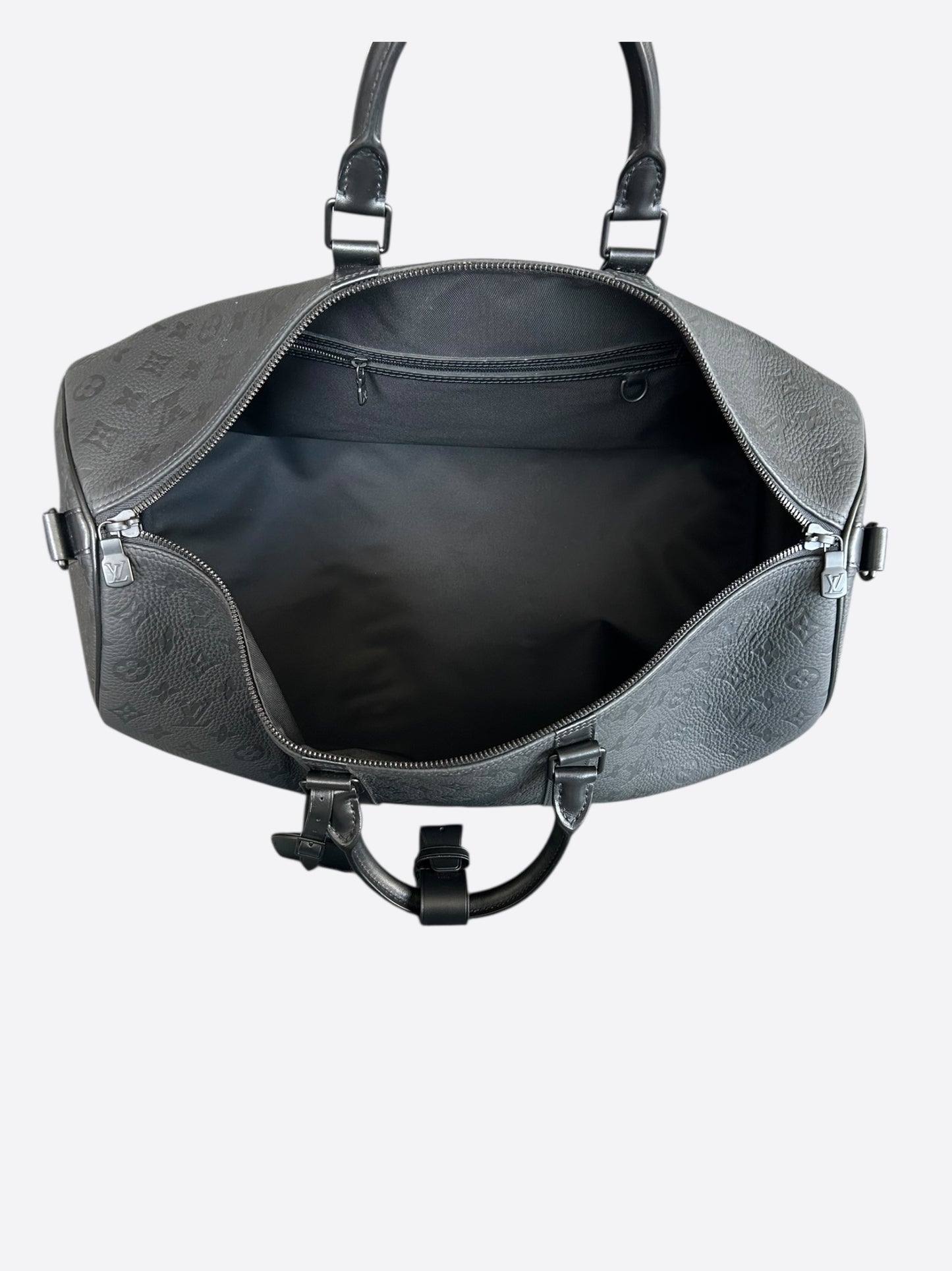Louis Vuitton Black Taurillon Monogram Keepall 50