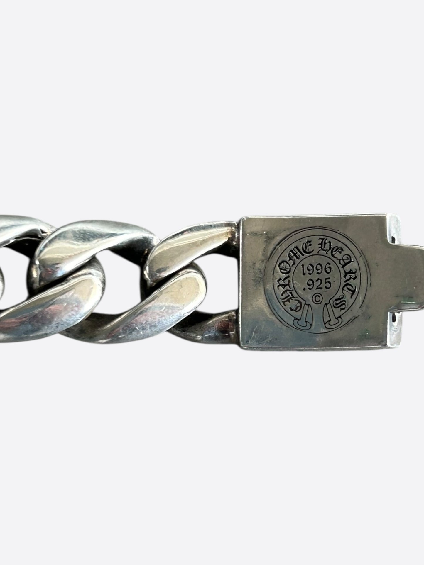 Chrome Hearts Silver & Diamond Cross Cuban Bracelet