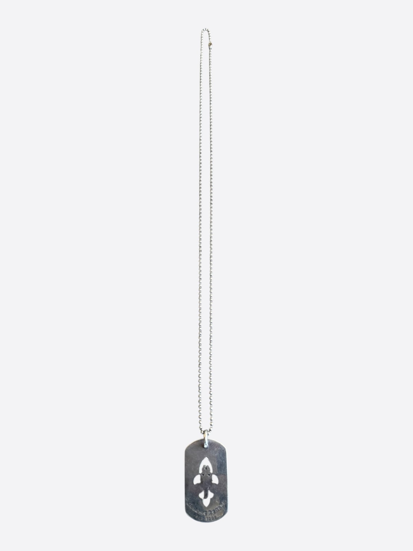 Chrome Hearts Silver Dagger & Fleur Dog Tag Necklace