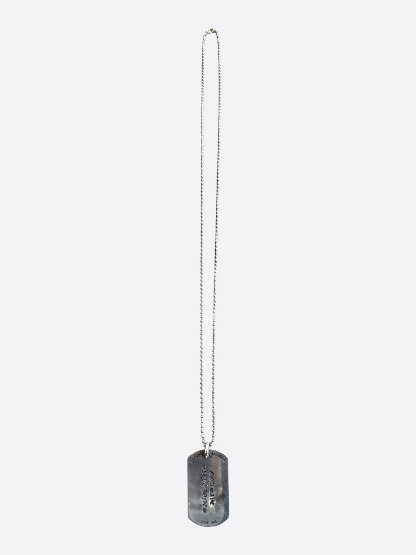 Chrome Hearts Silver Union Jack Dog Tag Necklace