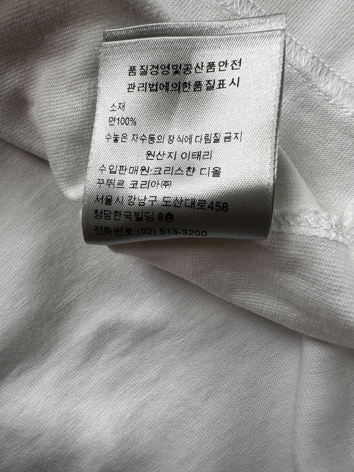 Dior White Floral Logo Embroidered T-Shirt