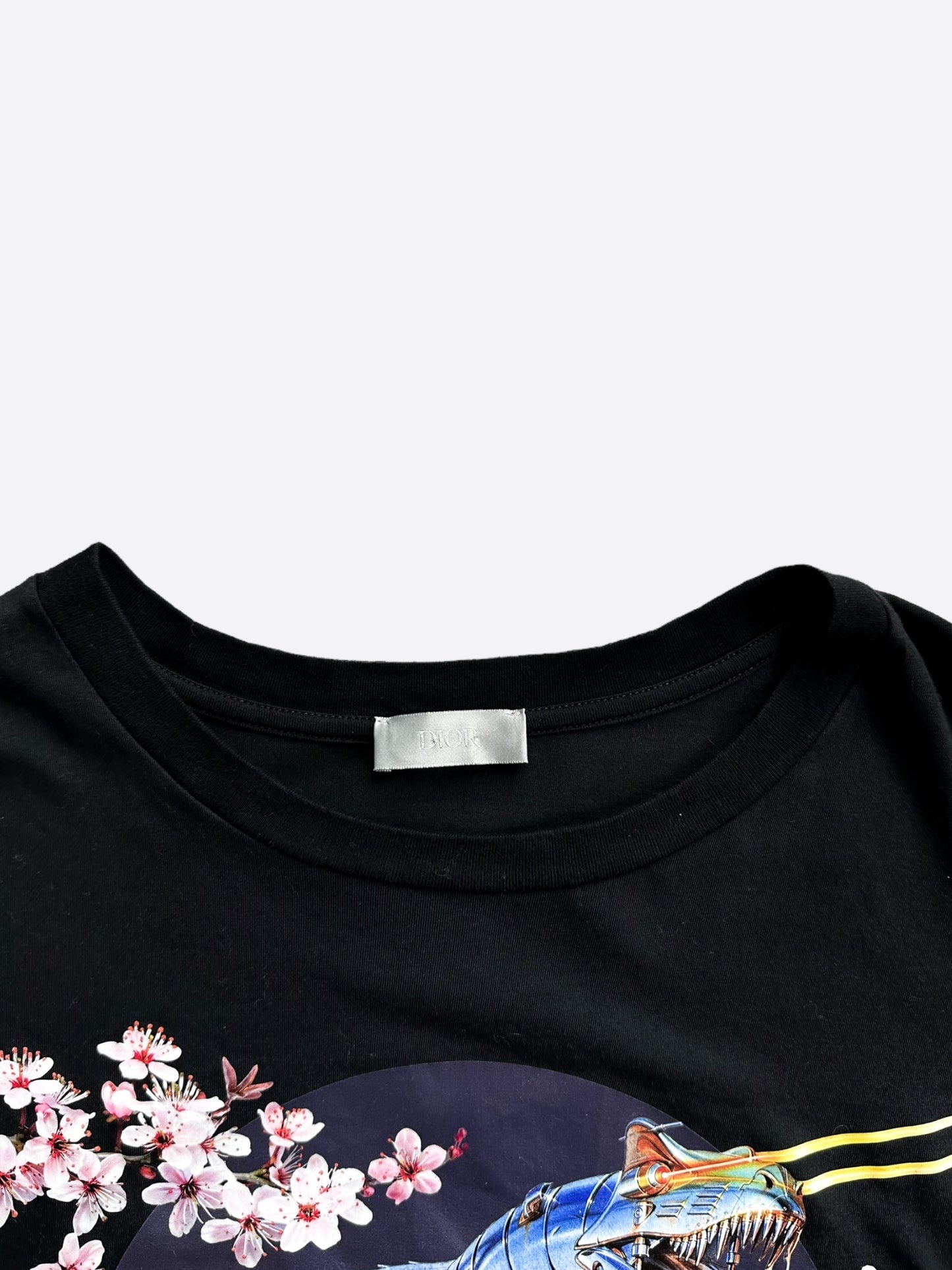 Dior Sorayama Black Dinosaur Logo T-Shirt