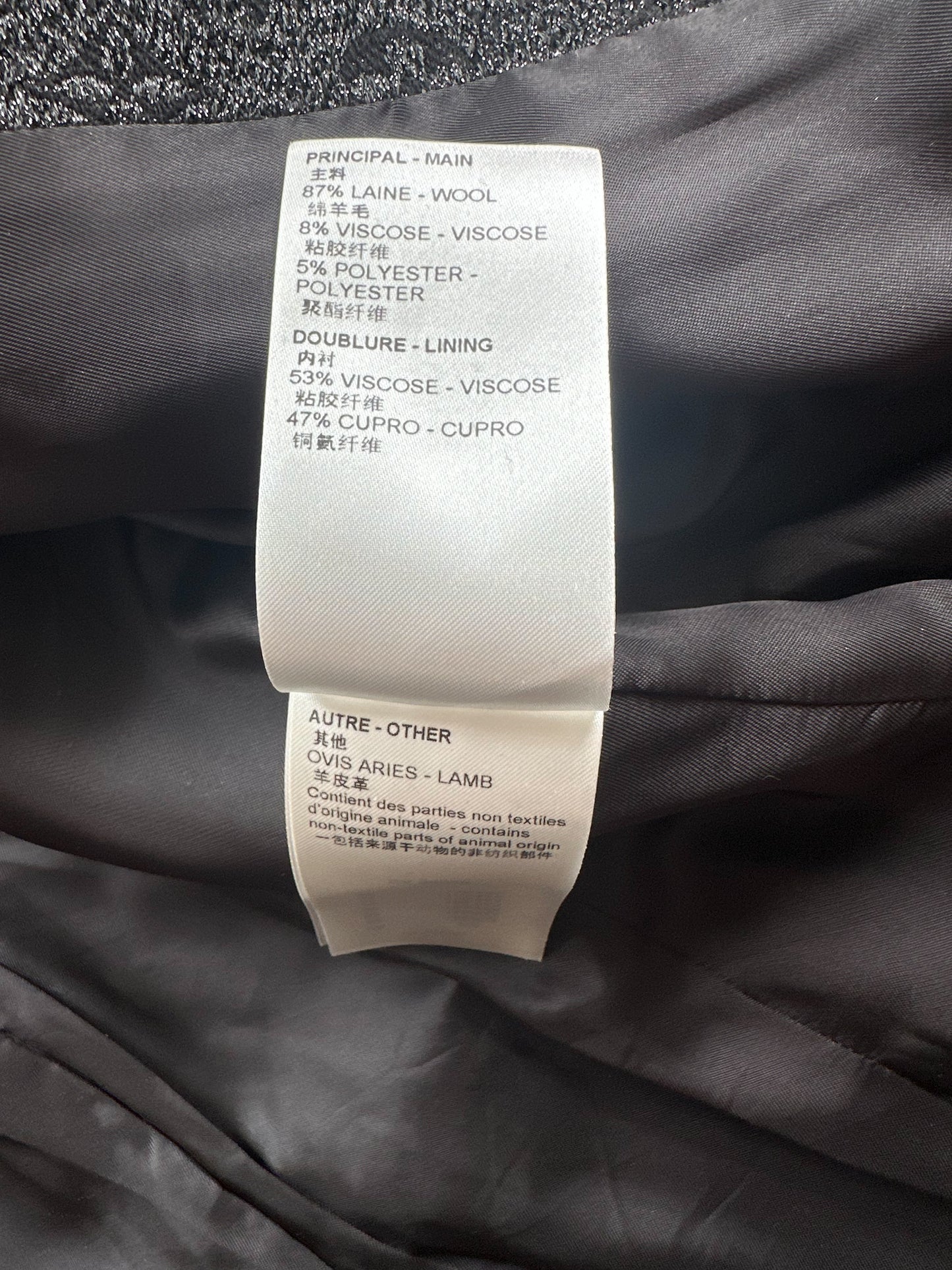 Louis Vuitton Black Glitter Monogram Women's Coat