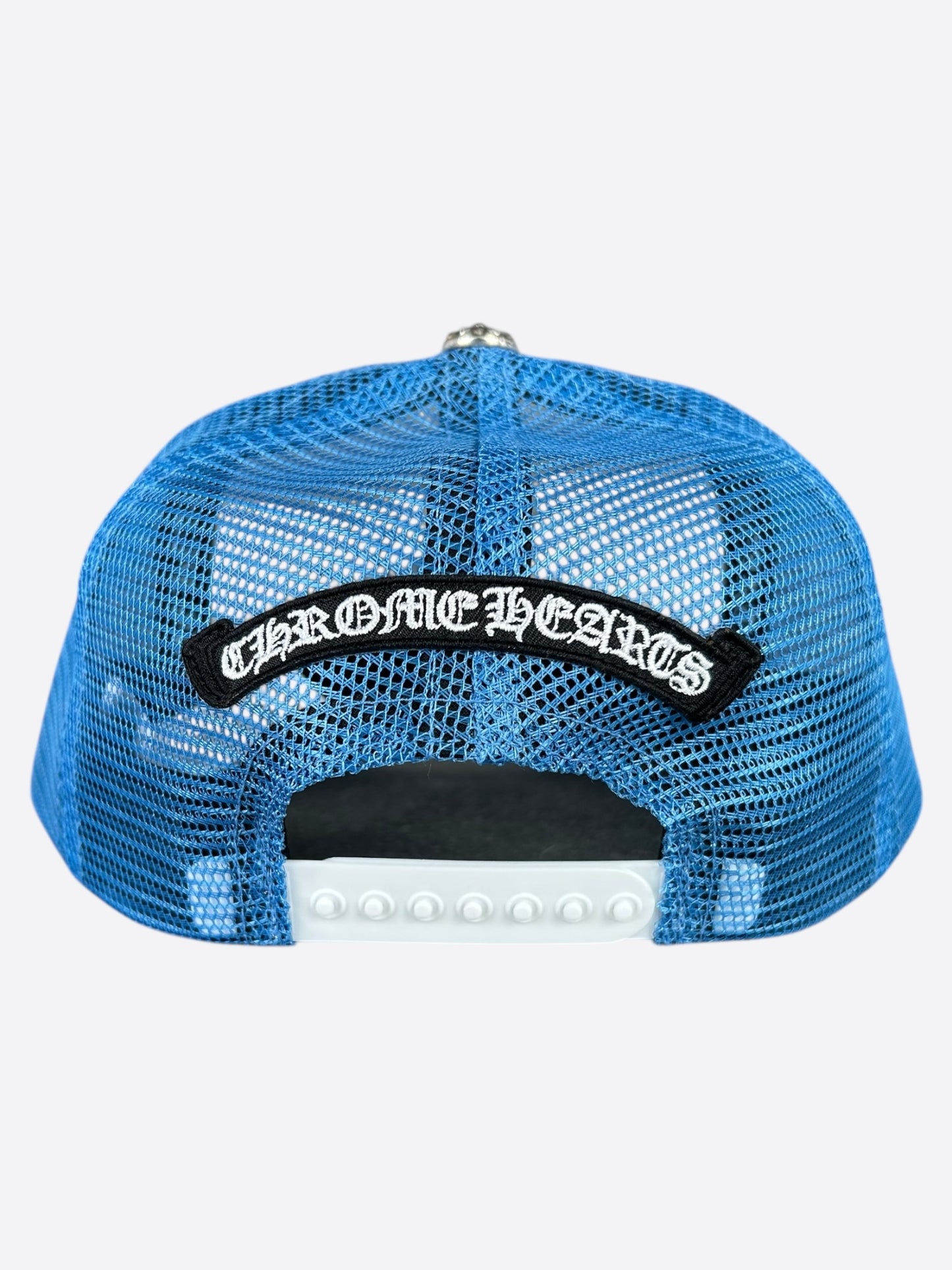 Chrome Hearts Blue Cemetery Cross Patch Trucker Hat