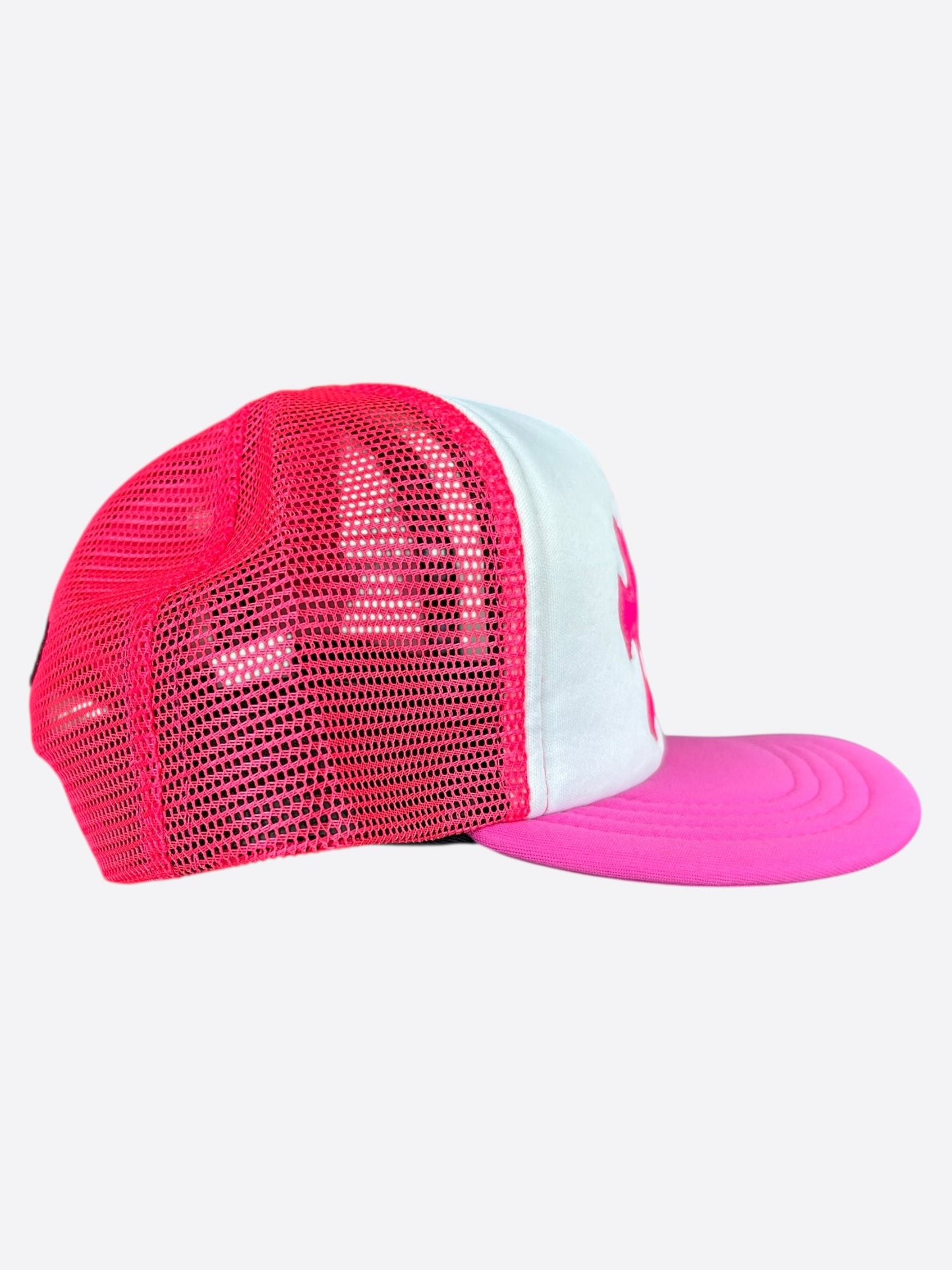 Chrome Hearts Pink Cemetery Cross Patch Trucker Hat