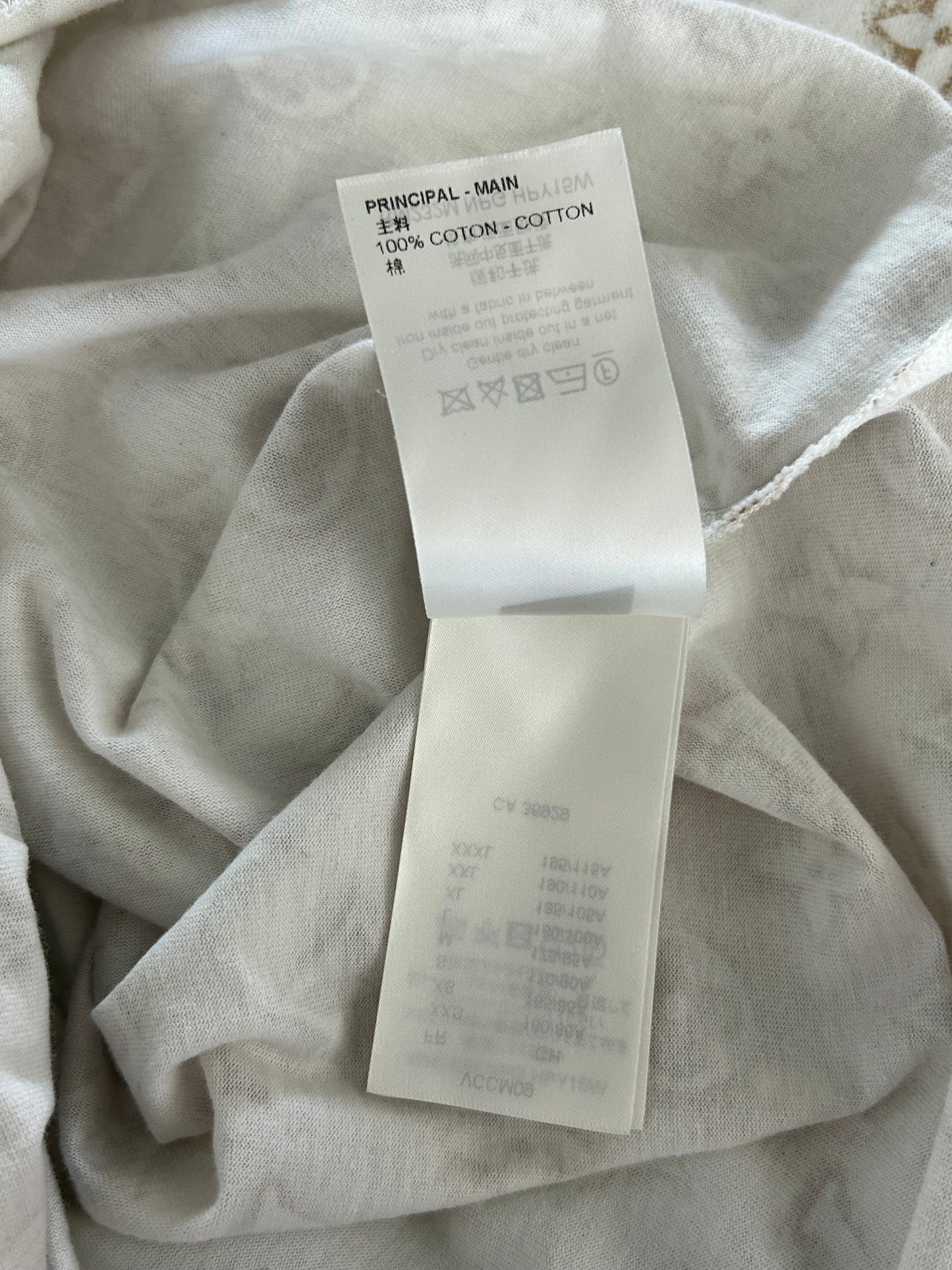 Louis Vuitton White & Tan Monogram T-Shirt