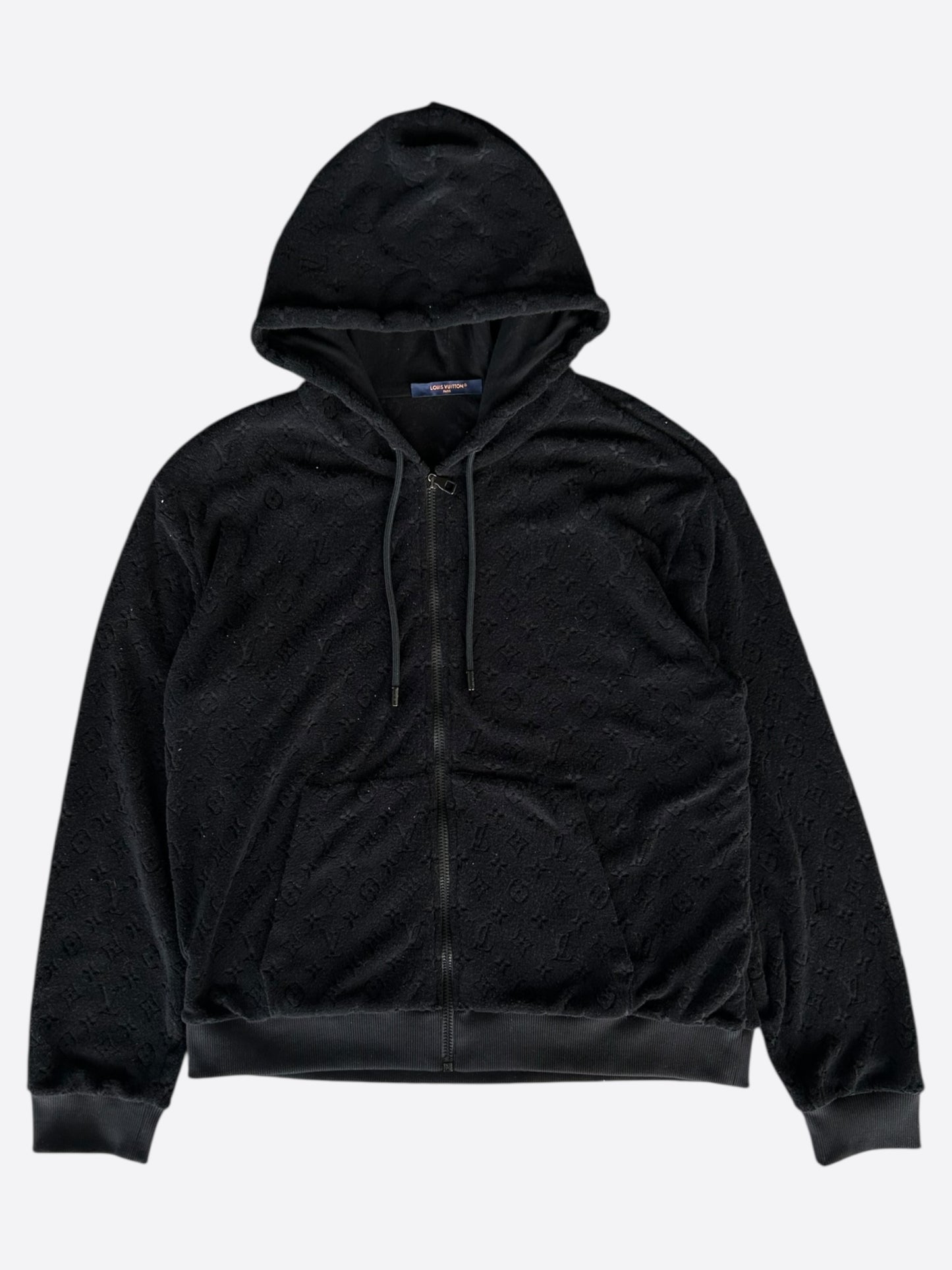 Louis Vuitton Black Monogram Towel Zip Up Hoodie