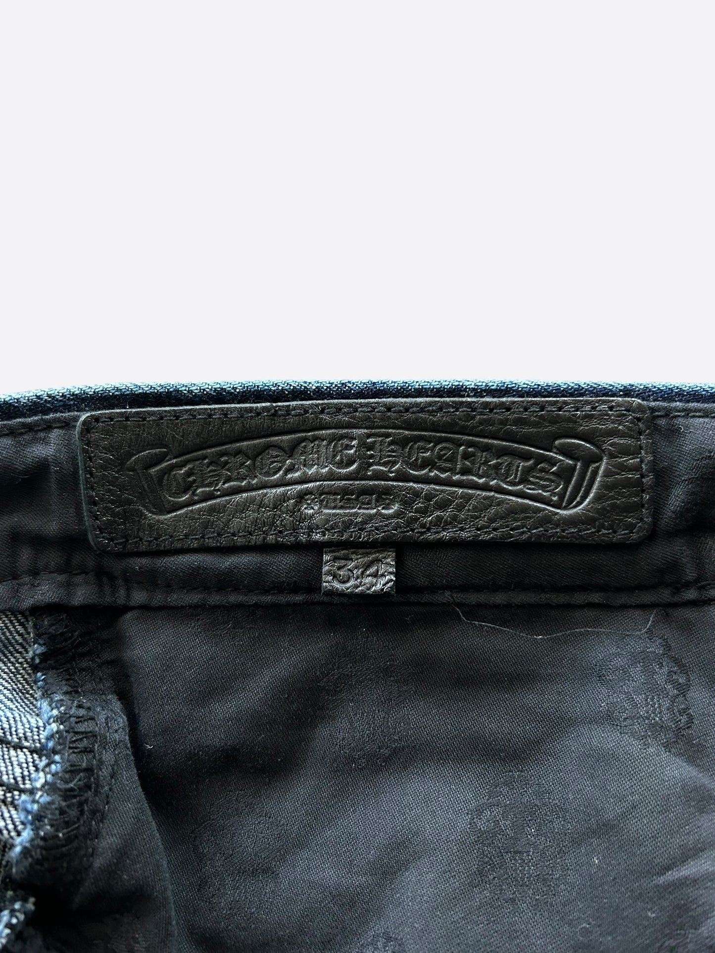 Chrome Hearts Blue Multicolor Cross Patch Jeans