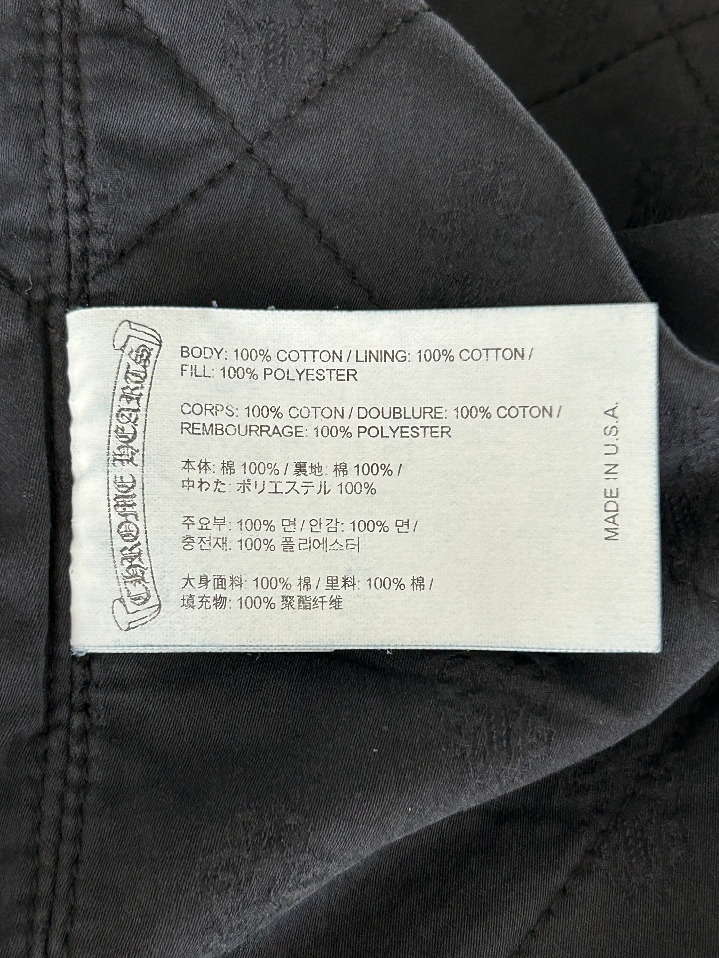 Chrome Hearts Blue & White Script Padded Denim Jacket