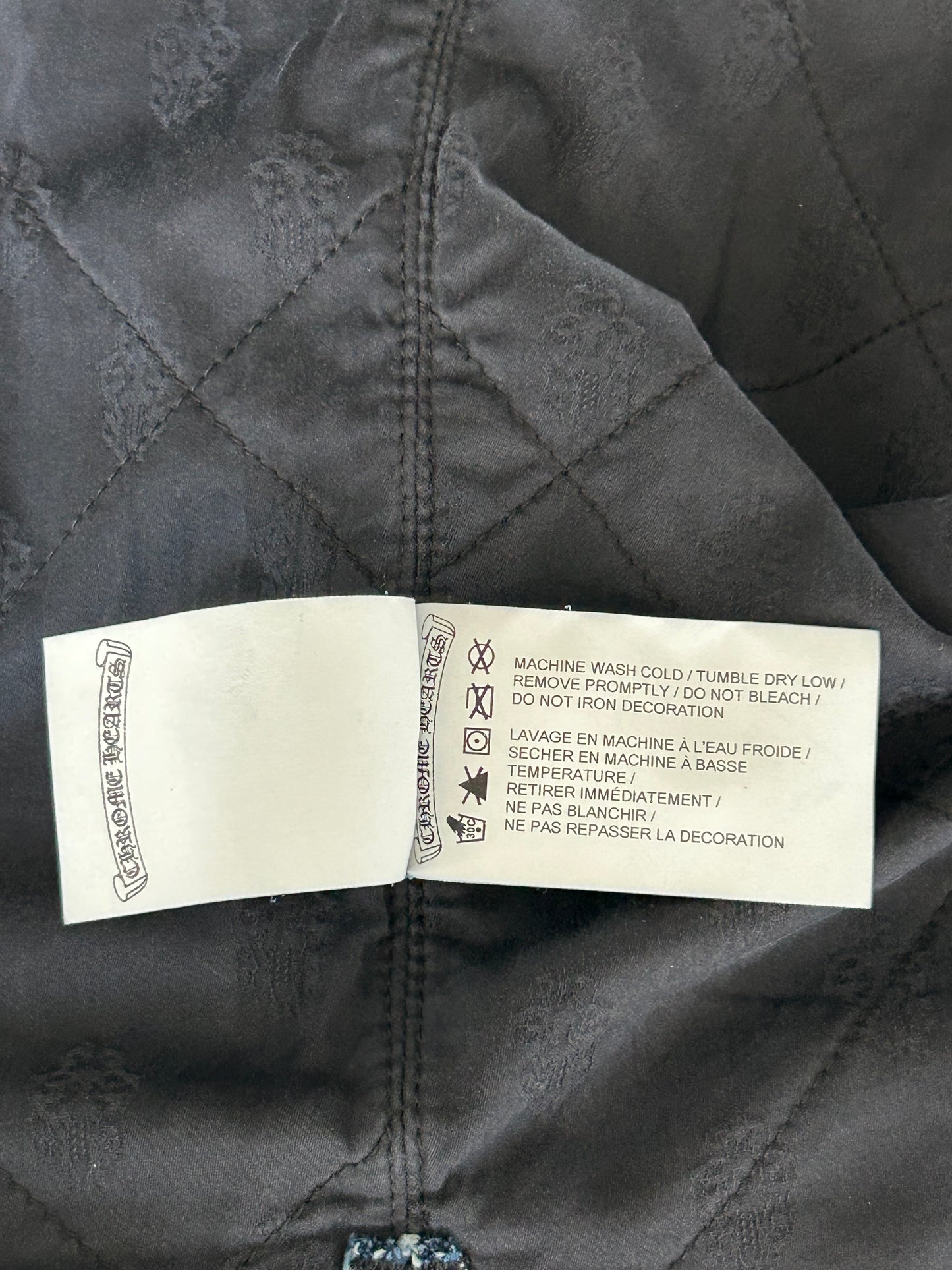 Chrome Hearts Blue & White Script Padded Denim Jacket