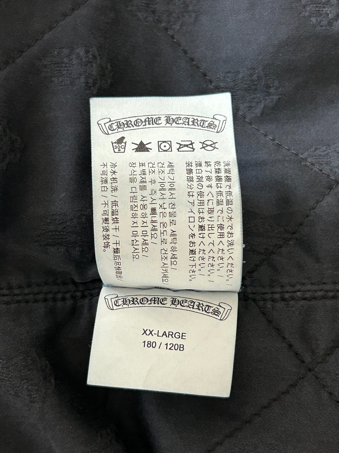 Chrome Hearts Blue & White Script Padded Denim Jacket