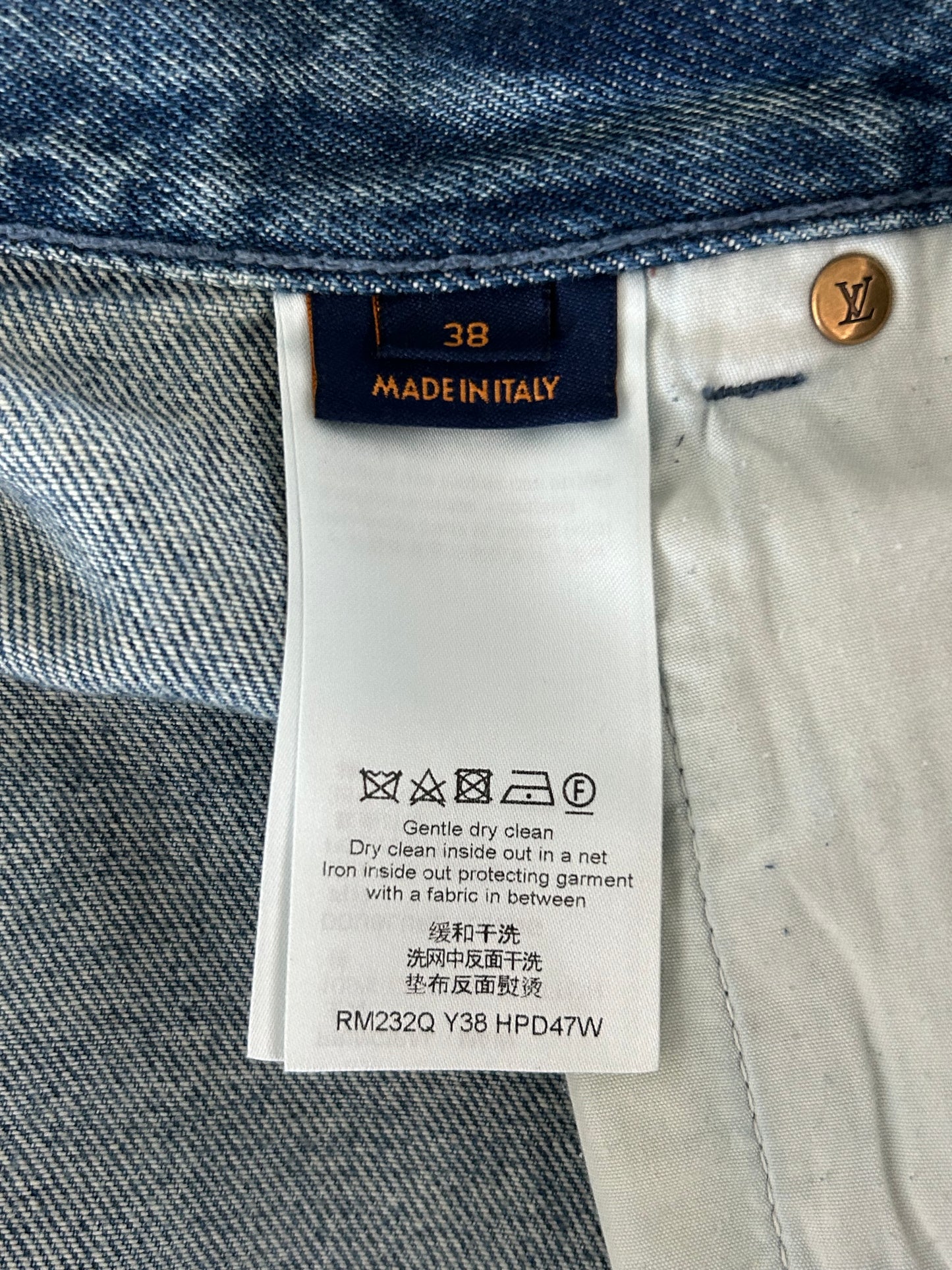 Louis Vuitton Blue Monogram Carpenter Denim Shorts