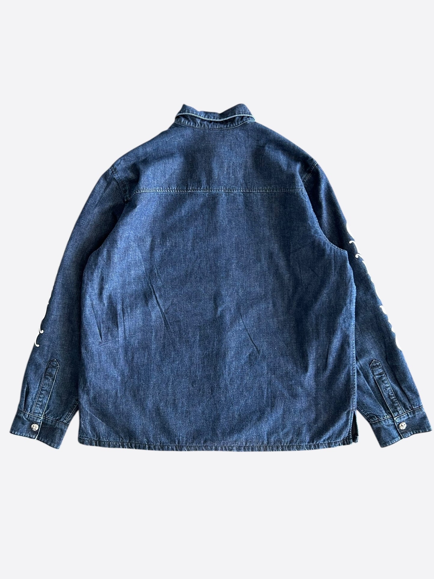 Chrome Hearts Blue & White Script Padded Denim Jacket