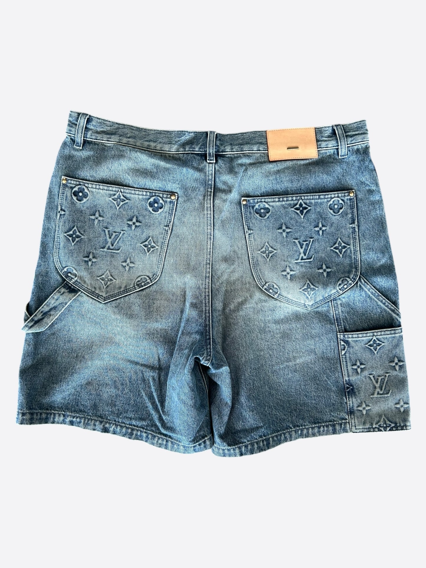 Louis Vuitton Blue Monogram Carpenter Denim Shorts