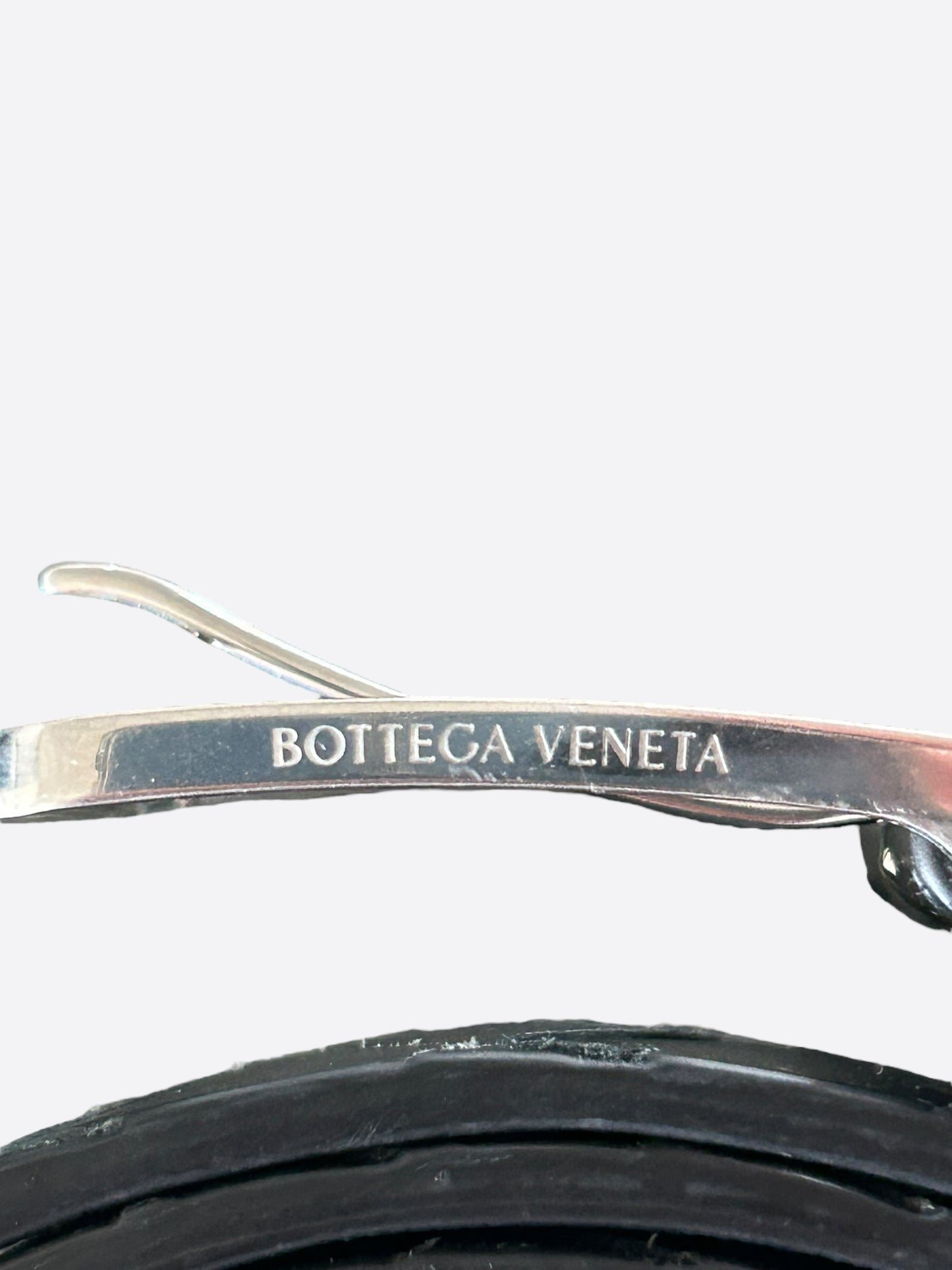 Bottega Veneta Black Leather Intrecciato Belt