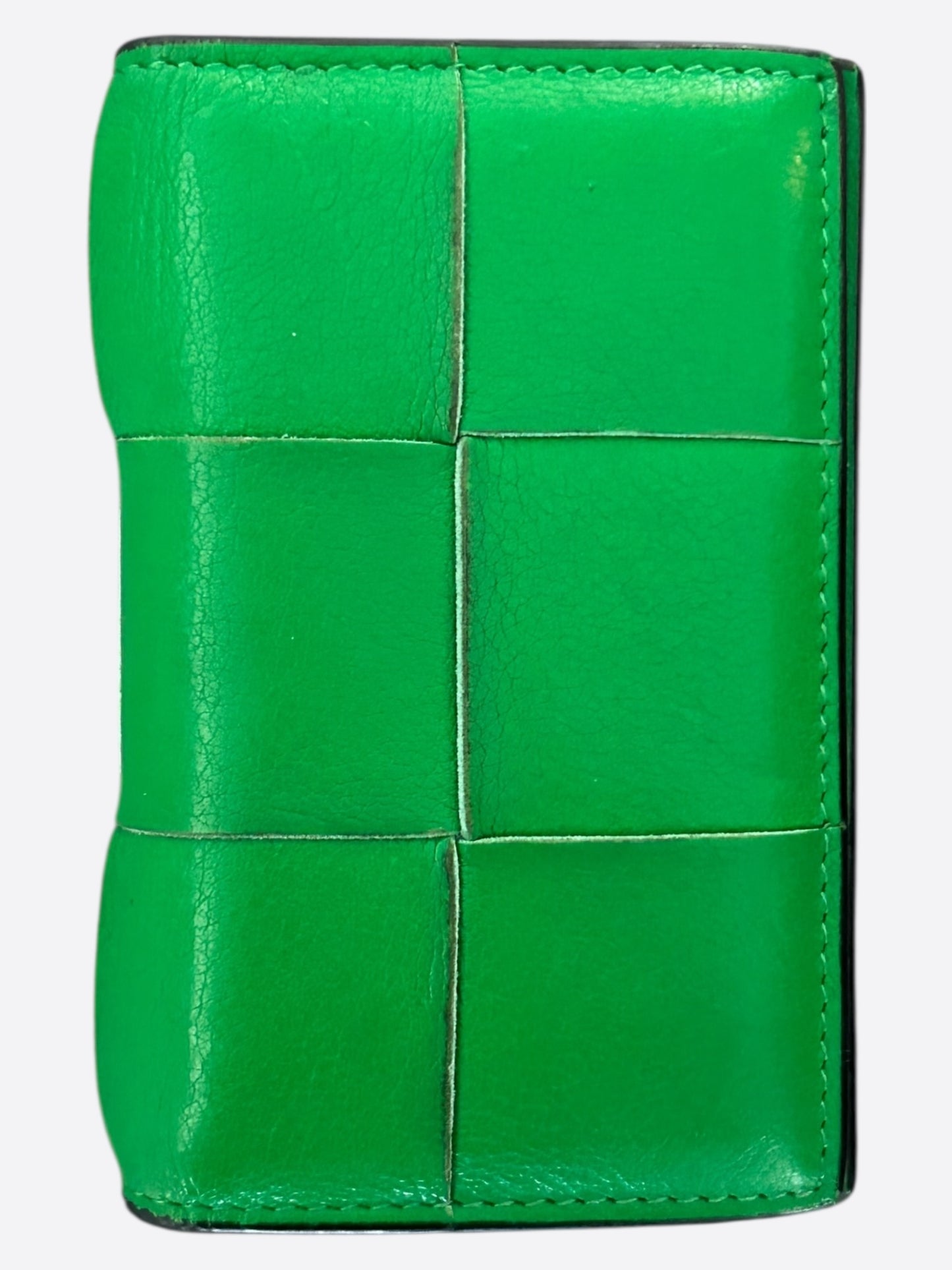 Bottega Veneta Green Intrecciato Leather Cassette Card Case