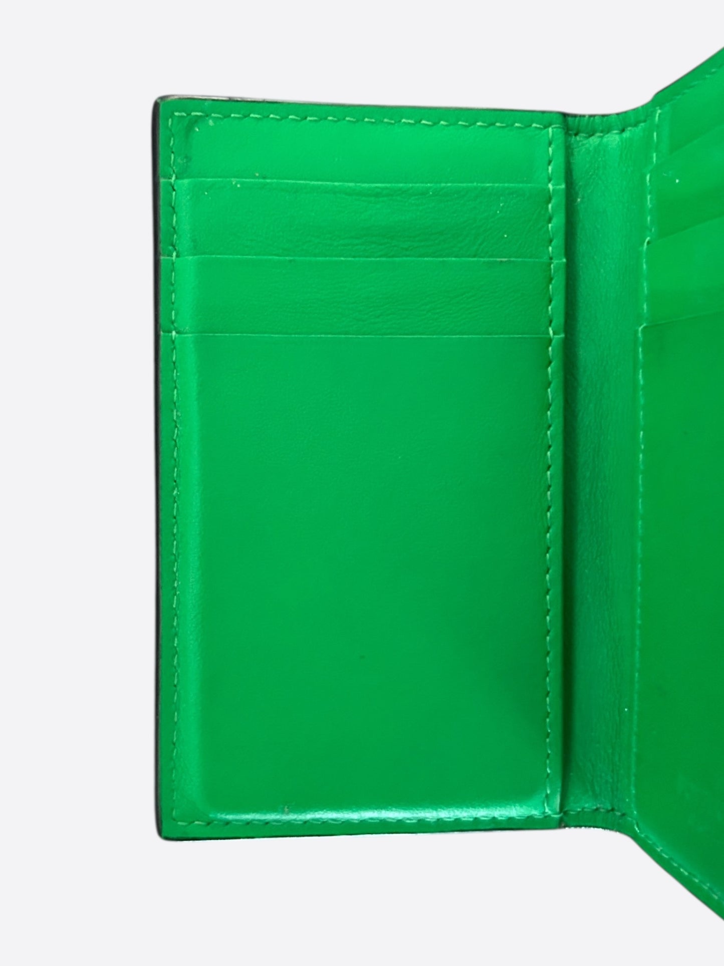 Bottega Veneta Green Intrecciato Leather Cassette Card Case