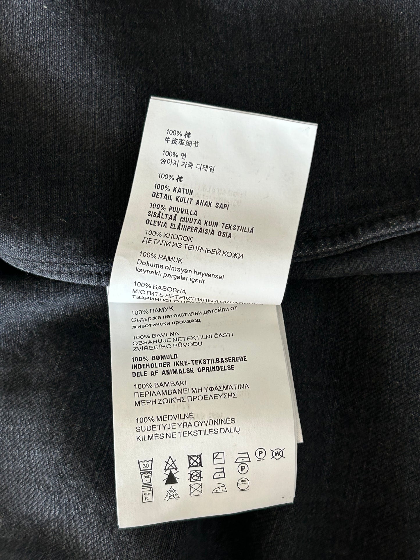 Prada Washed Black Logo Denim Button Up Shirt
