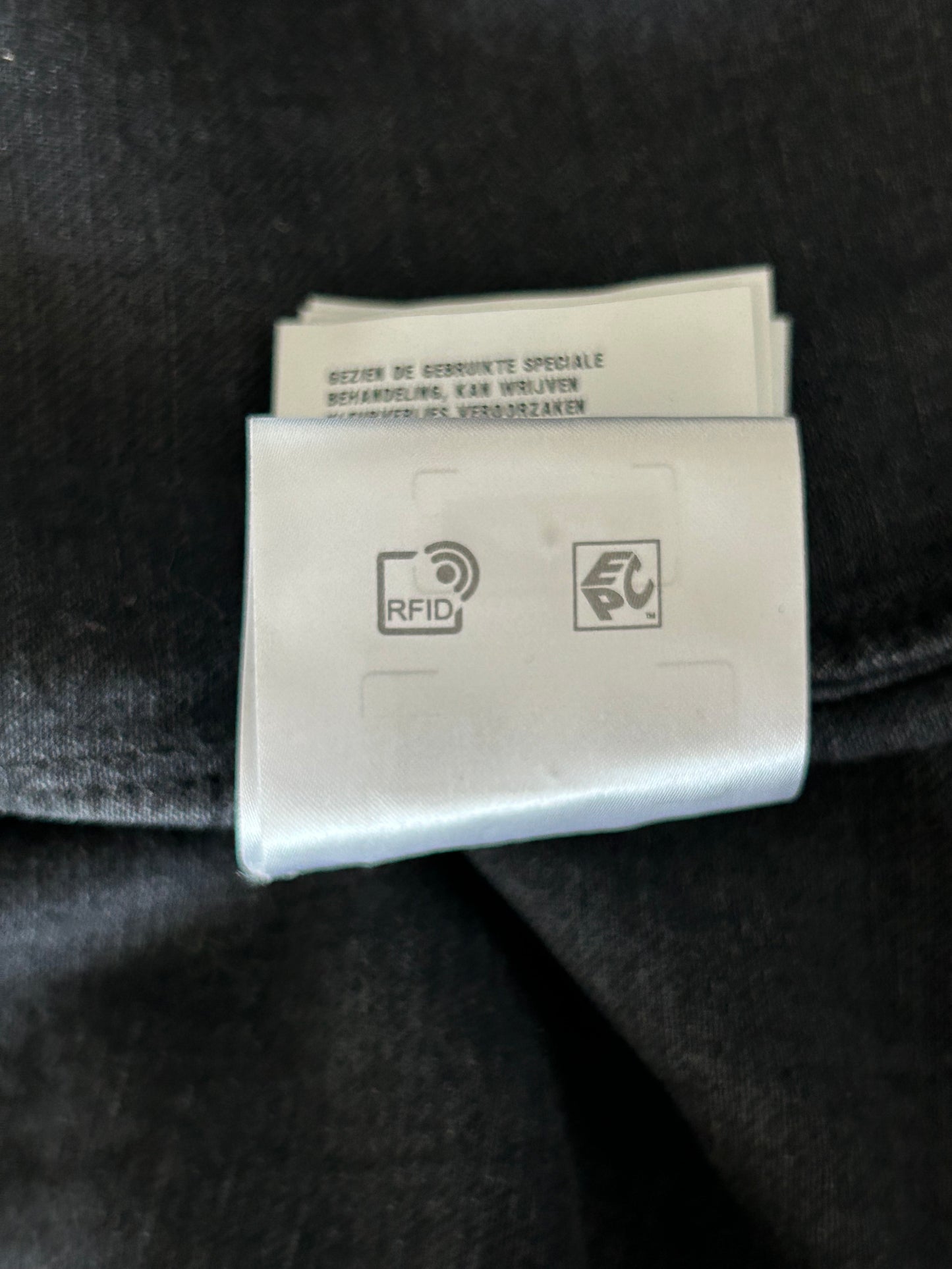 Prada Washed Black Logo Denim Button Up Shirt